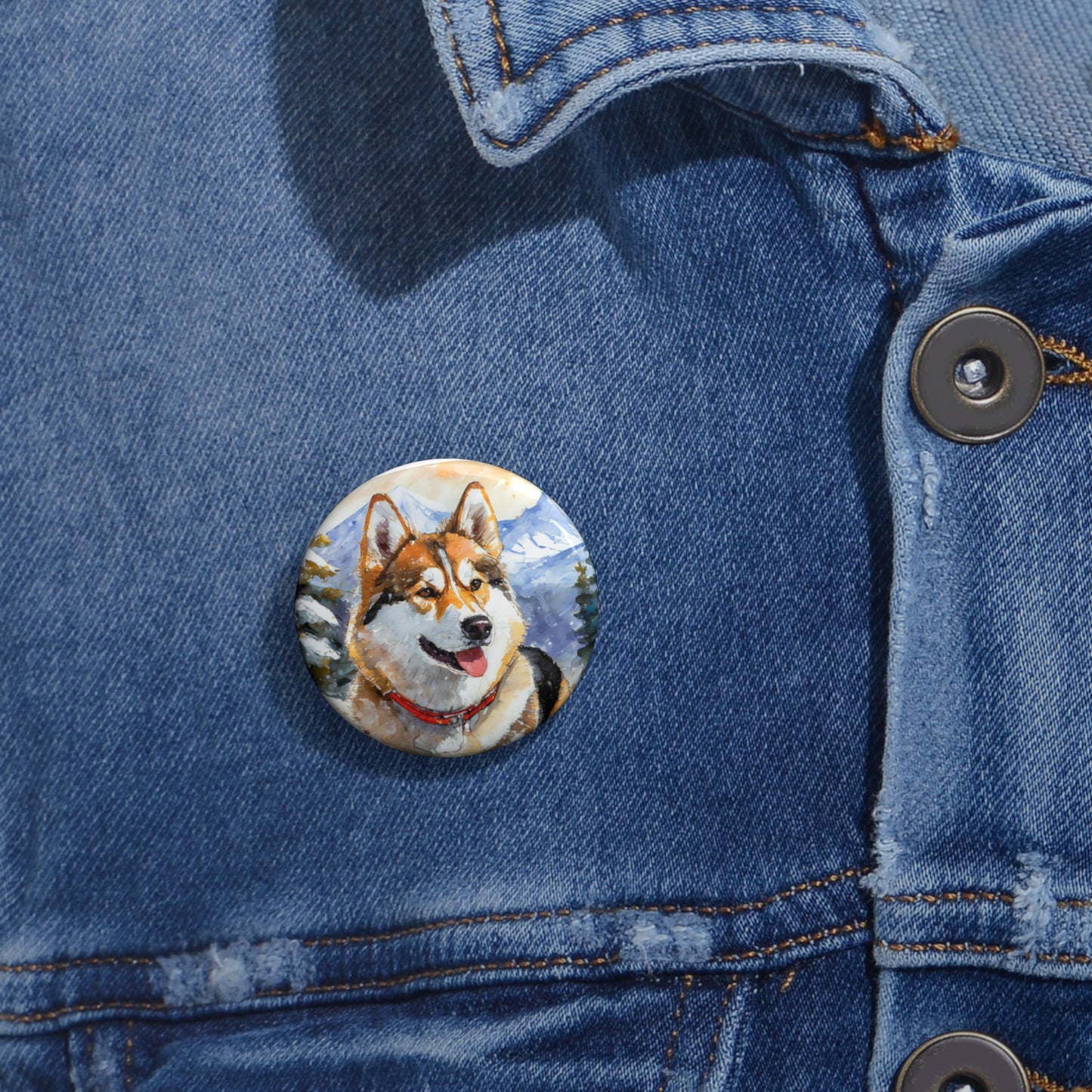 Chinook 'Sled Dog' Metal Pinback Buttons