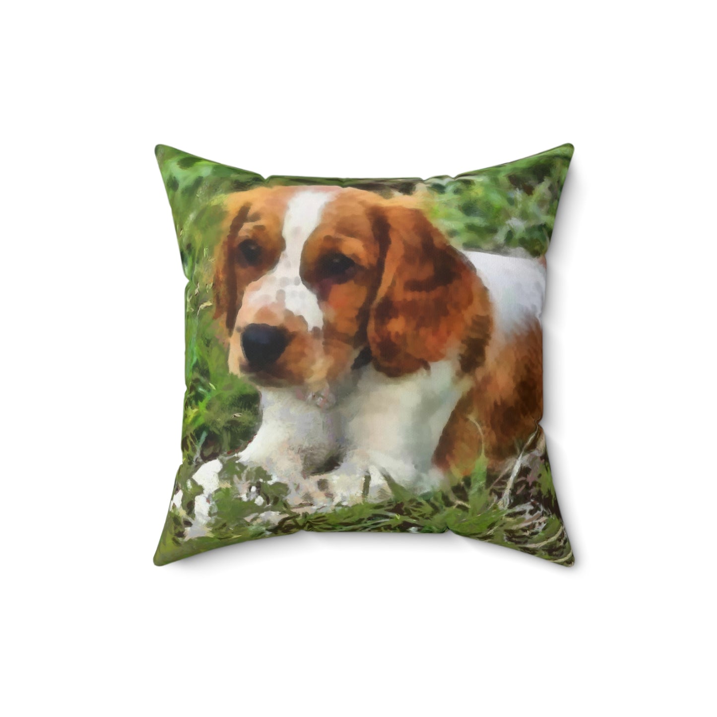 Welsh Springer Spaniel Spun Polyester Throw Pillow