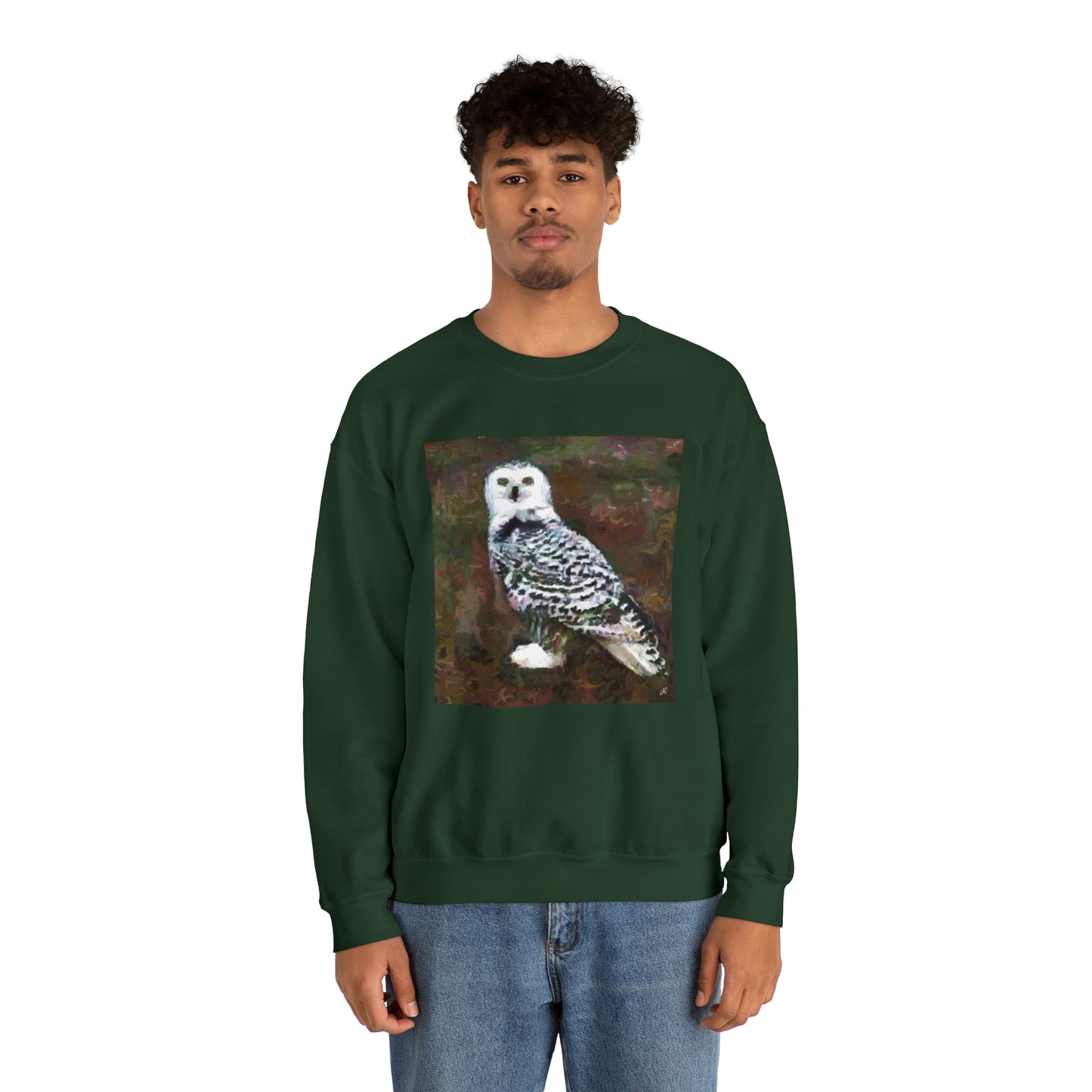 Snowy White Owl Unisex 50/50 Crewneck Sweatshirt