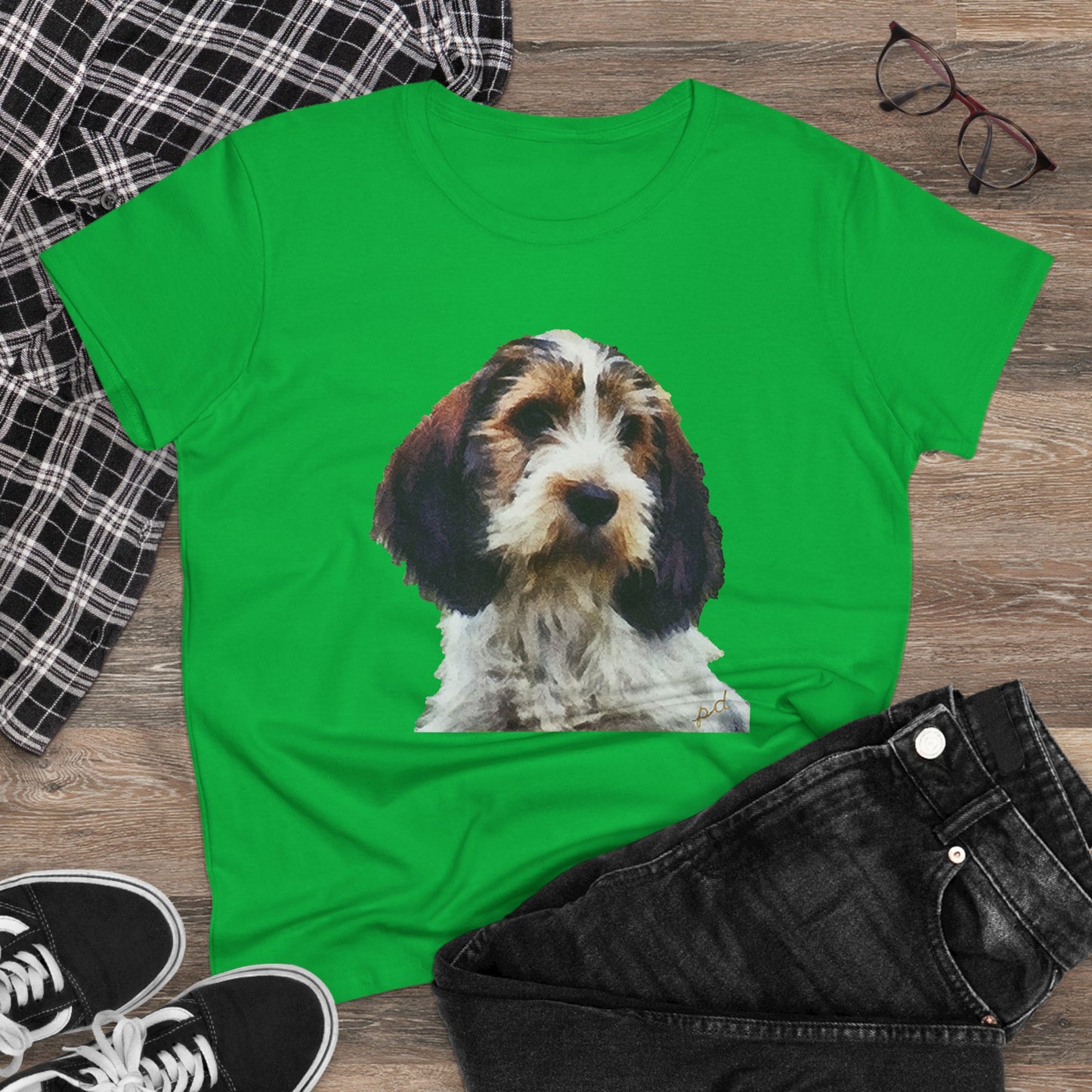 Petit Basset Griffon Vendeen Women's Midweight Cotton Tee