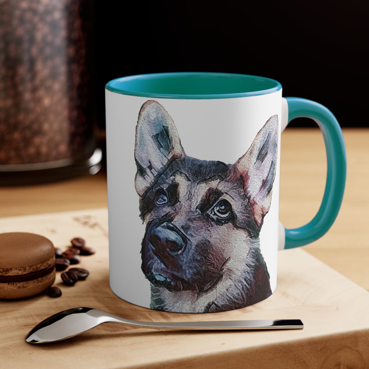 German Shepherd 'Sly' Accent Coffee Mug, 11oz