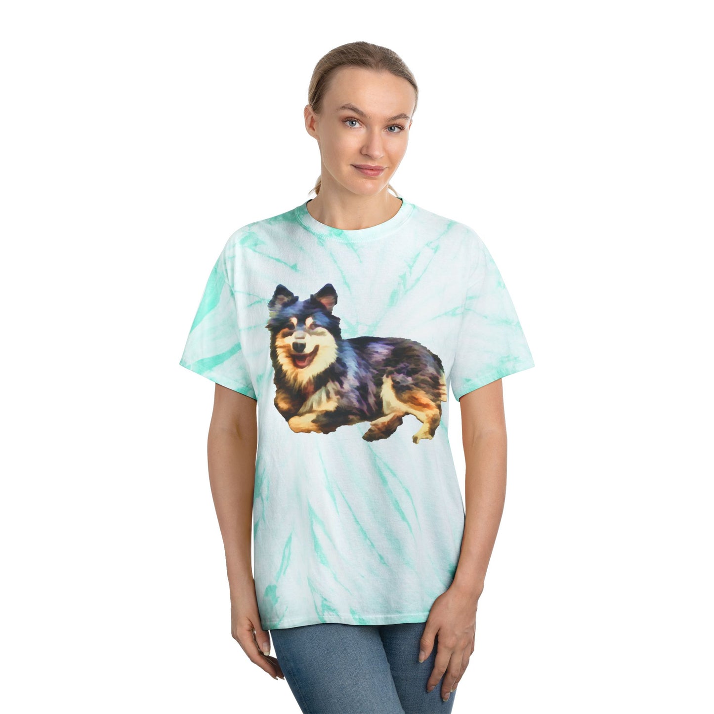 Finnish Lapphund Unisex Cotton Tie-Dye Tee, Cyclone