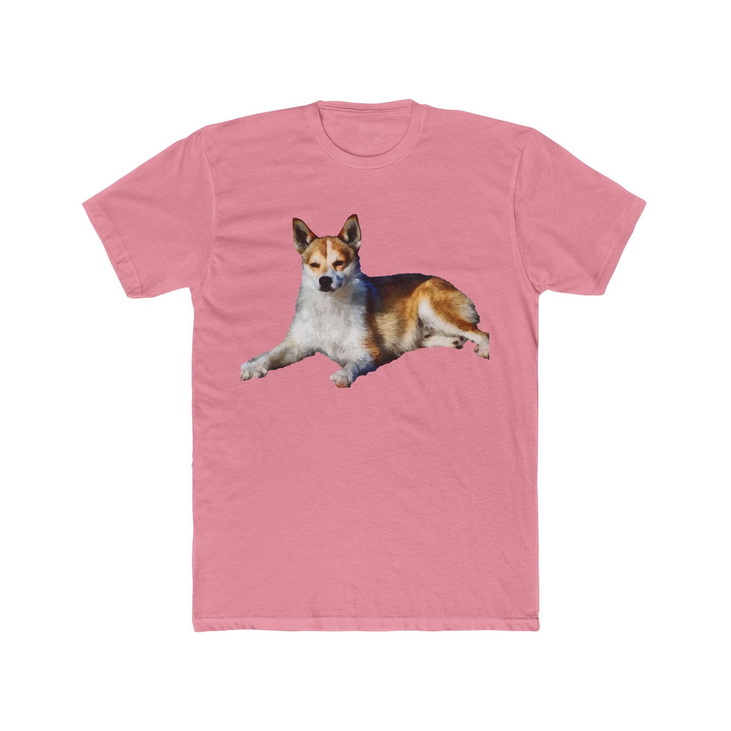 Norwegian Lundehund Men's Fitted Cotton Crew Tee