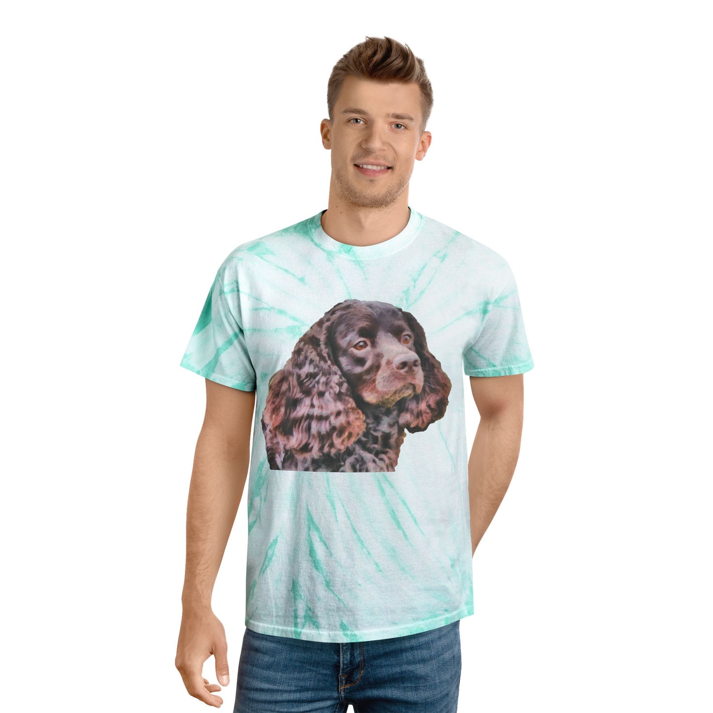 American Water Spaniel Unisex Cotton Tie-Dye Tee, Cyclone