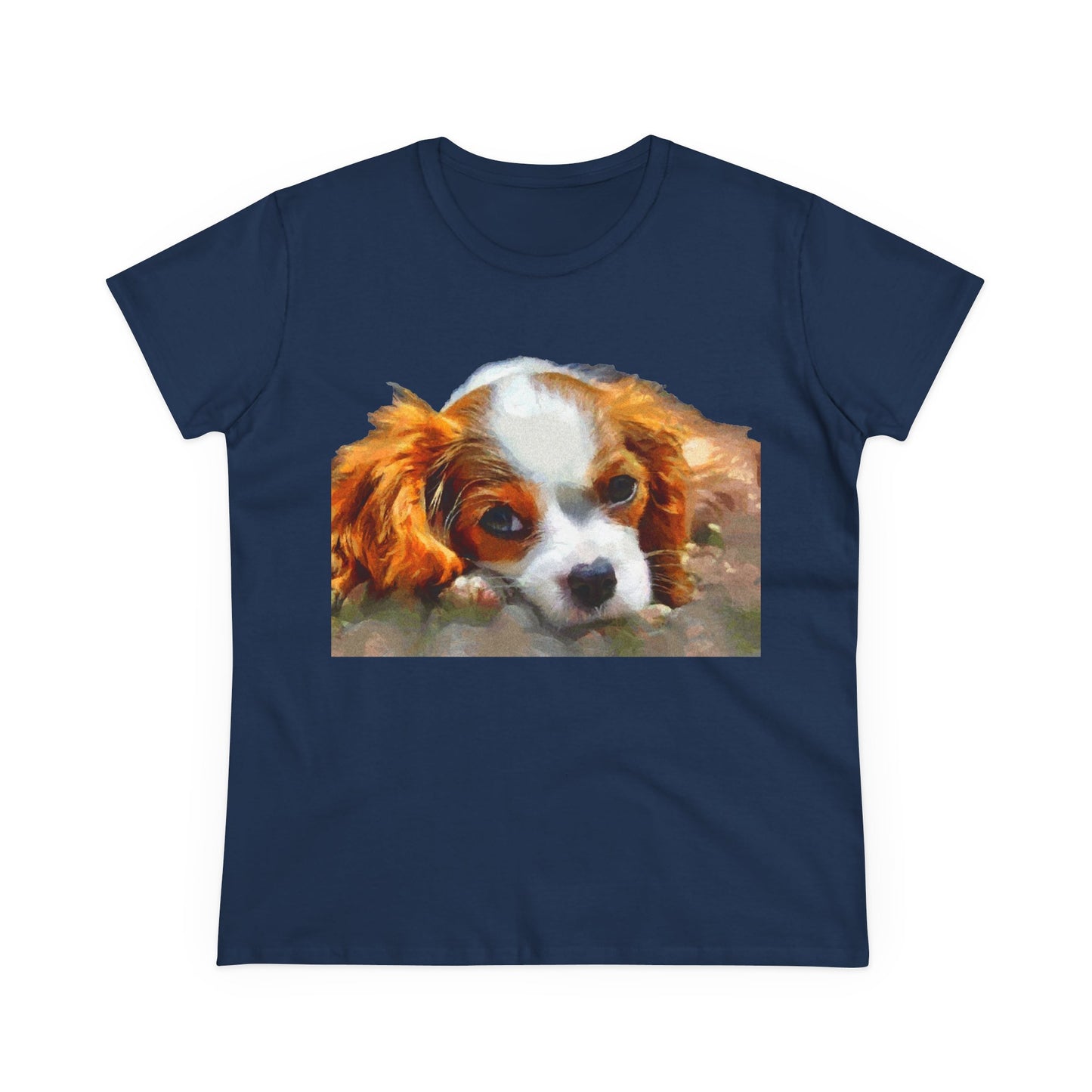 King Charles Spaniel 'Puppy #2' Women's Midweight Cotton Tee