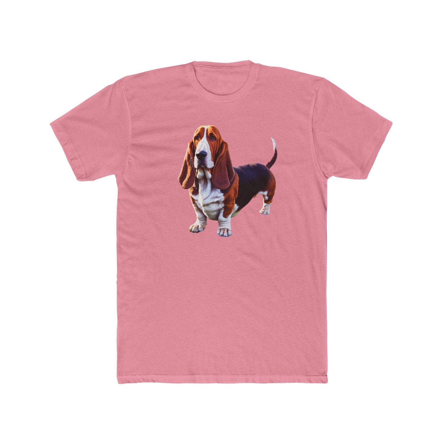 Basset Hound Men's Fitted Cotton Crew Tee