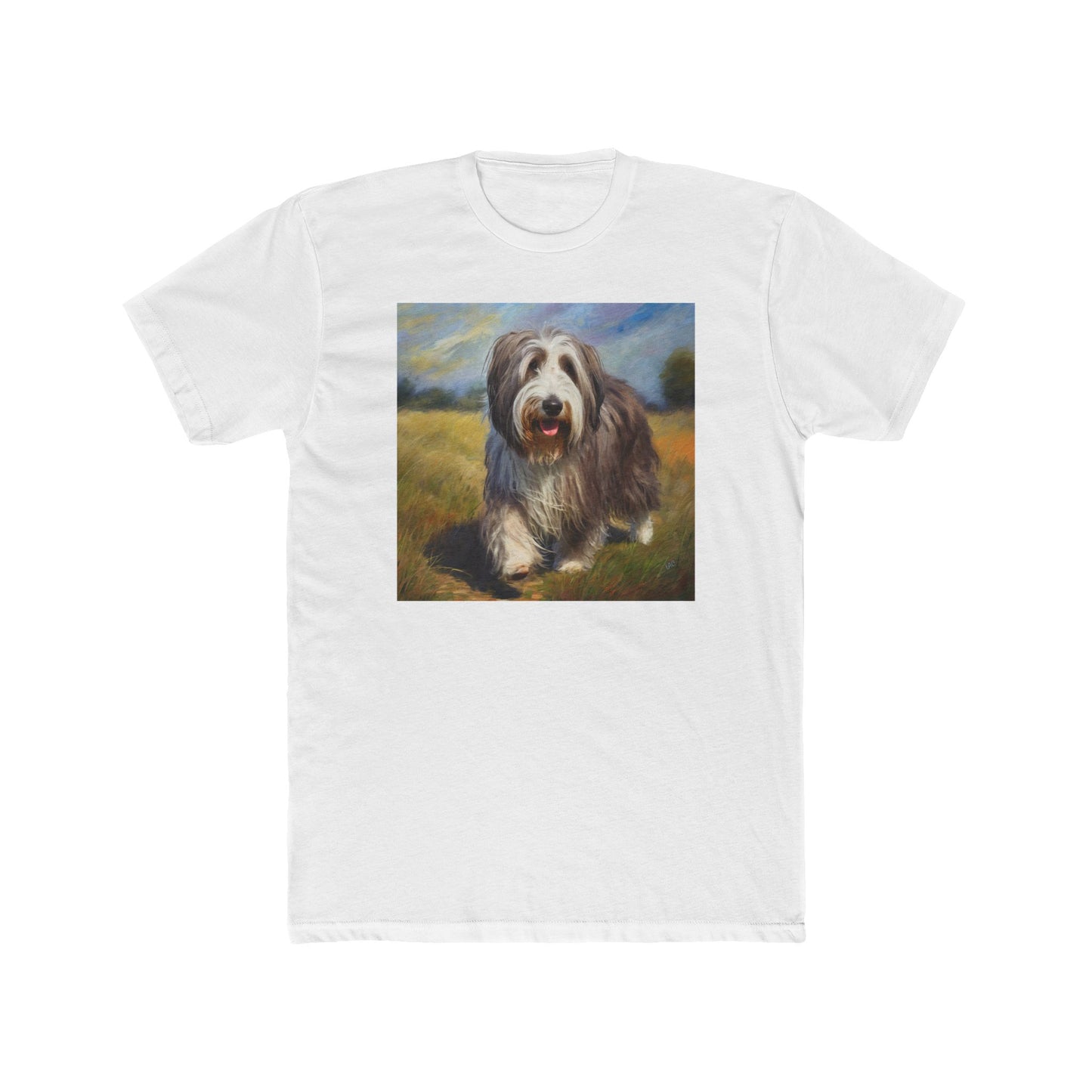 Bearded Collie Men's Fitted Cotton Crew Tee