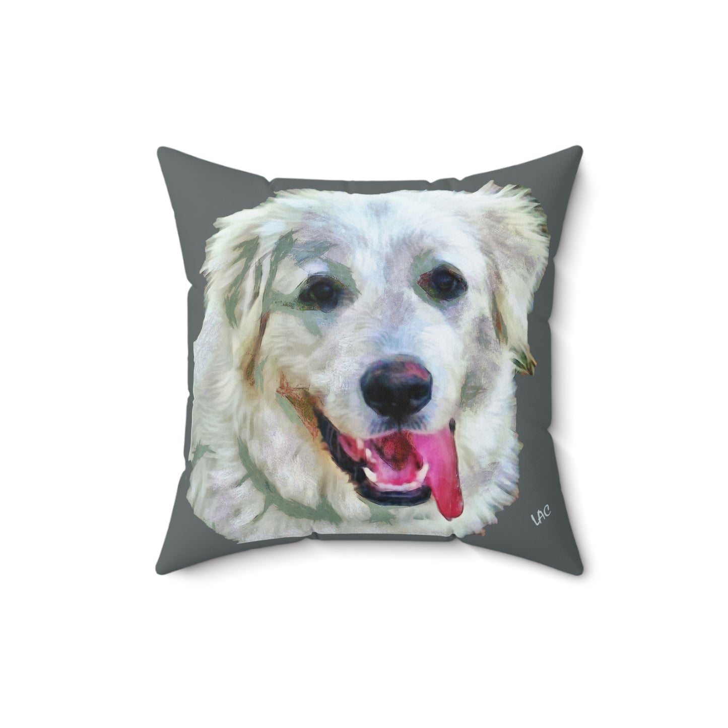 Great Pyrenees Spun Polyester Throw Pillow