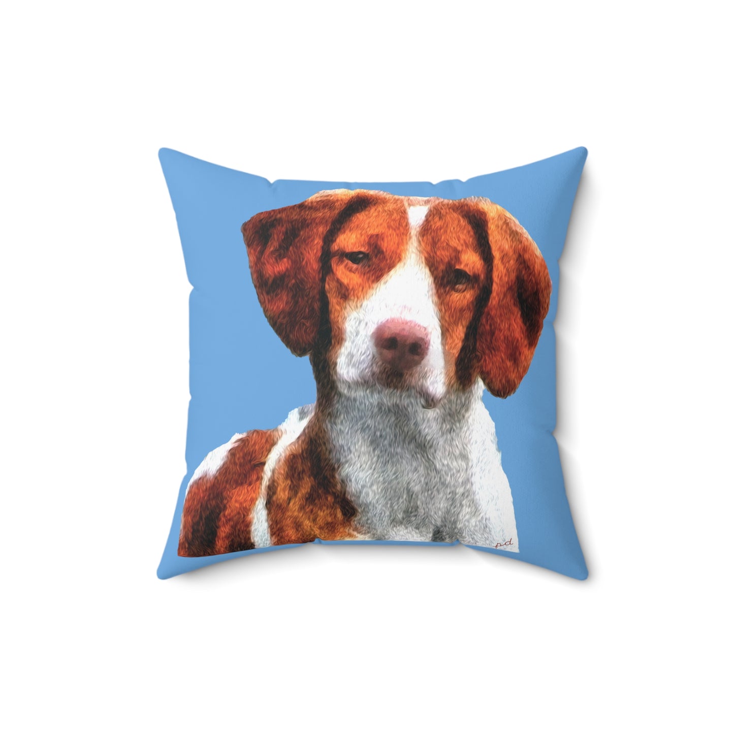Brittany Spaniel 'Gunner' Spun Polyester Throw Pillow