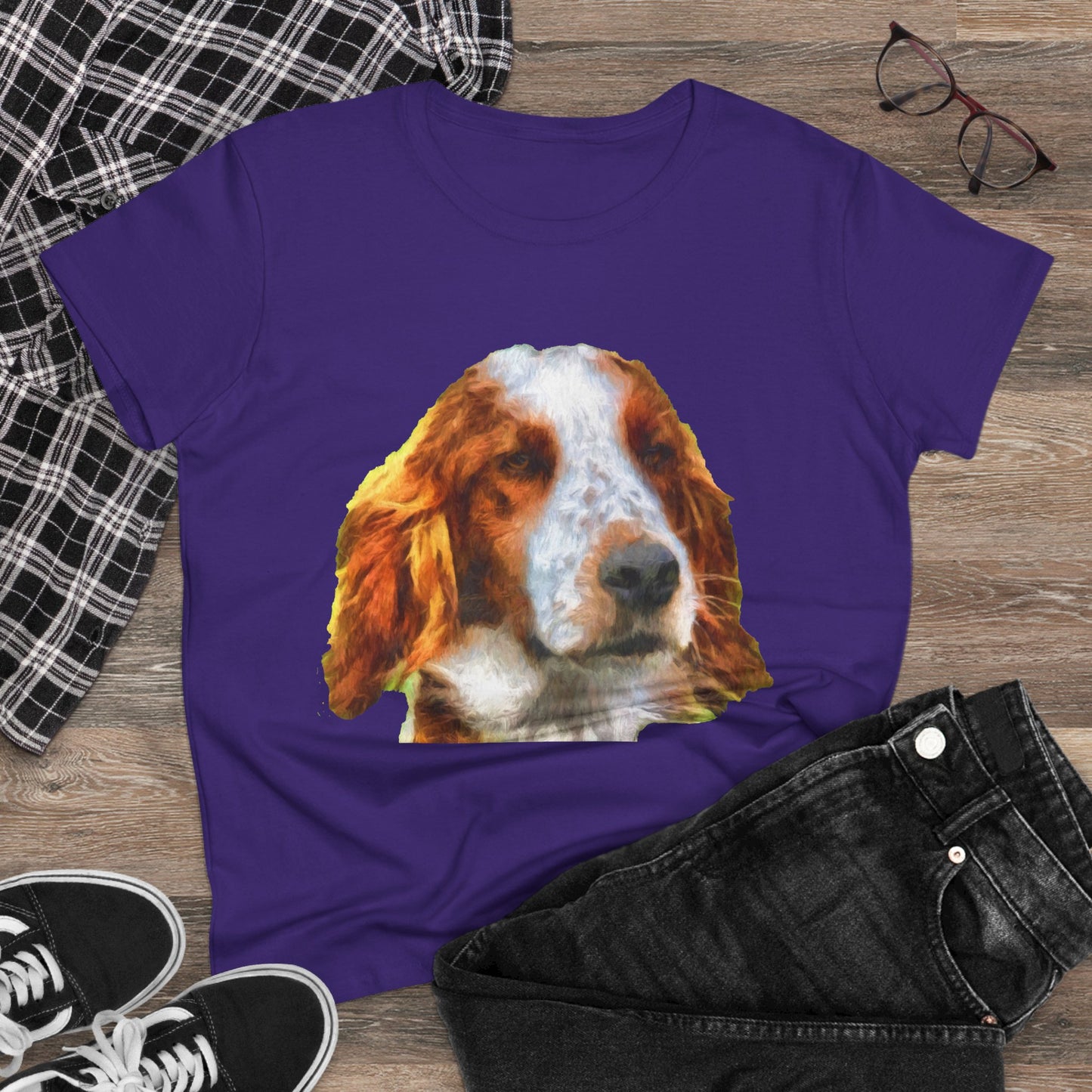 Irish Red & White Setter Women's Midweight Cotton Tee