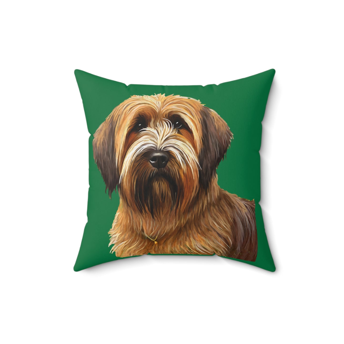French Briard Spun Polyester Square Throw Pillow