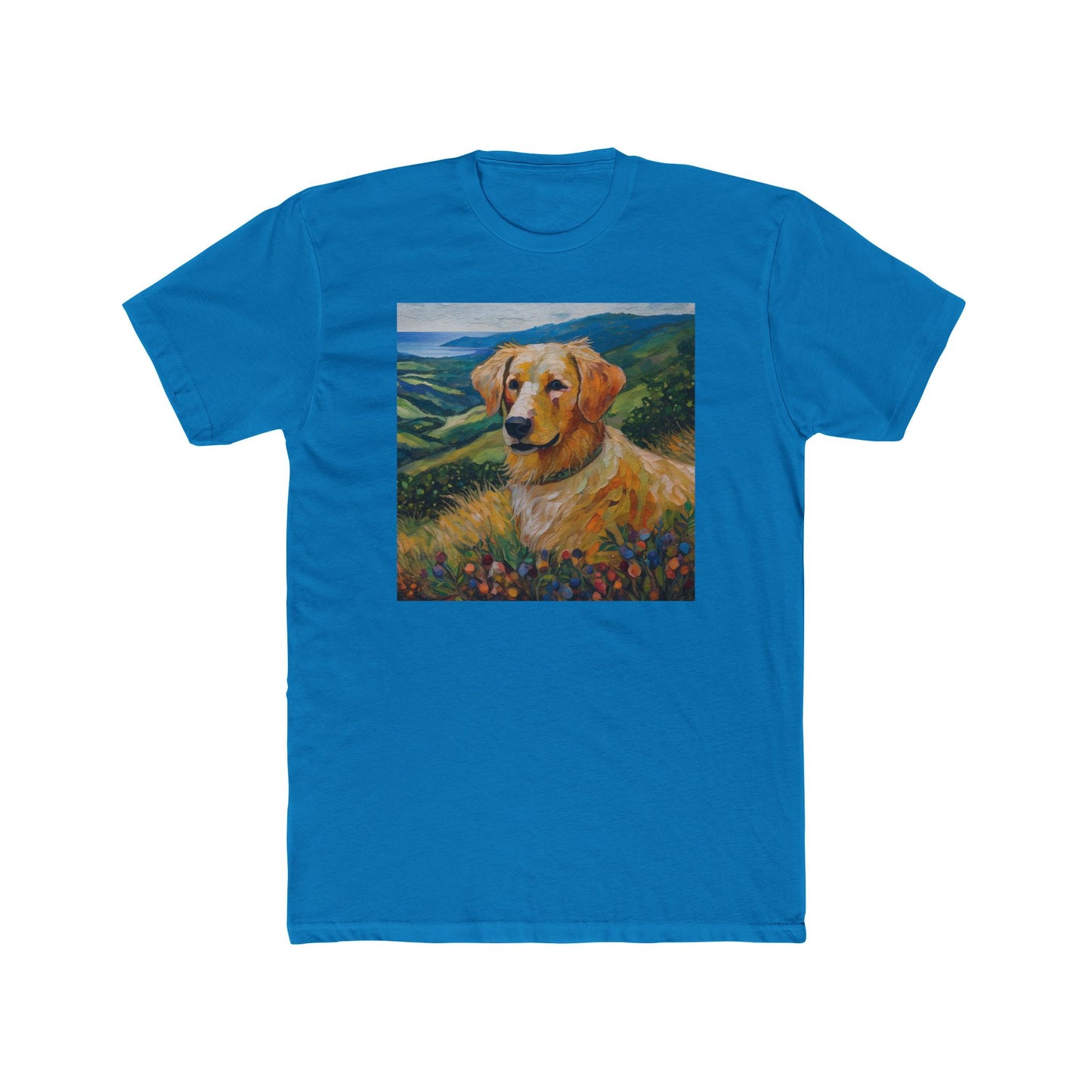 Golden Retriever #3 - Men's Fitted Cotton Crew Tee