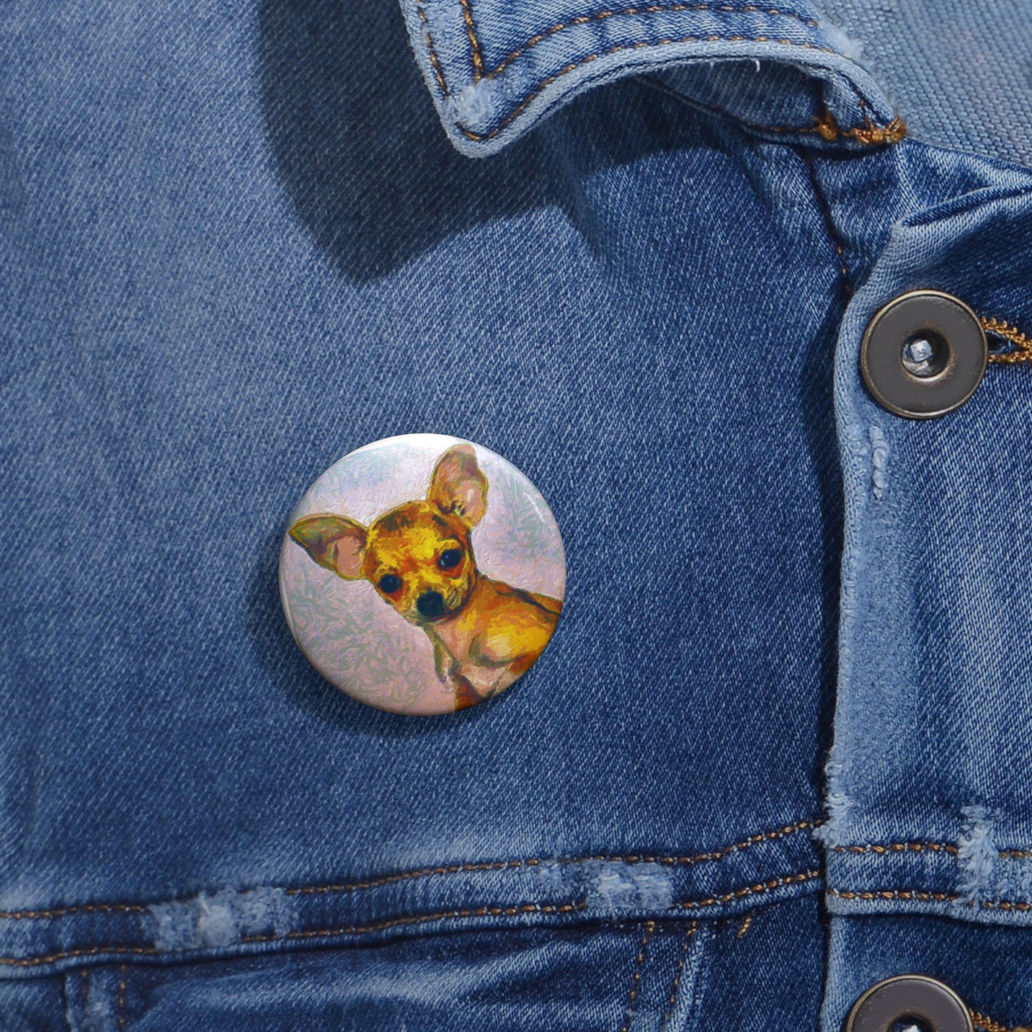 Chihuahua 'Belle' Metal Pinback Button