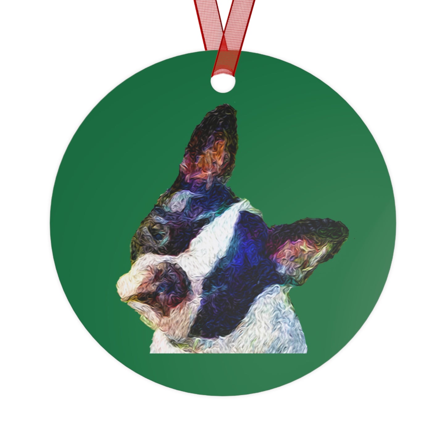 Comical Boston Terrier 'Skipper' Metal Ornament