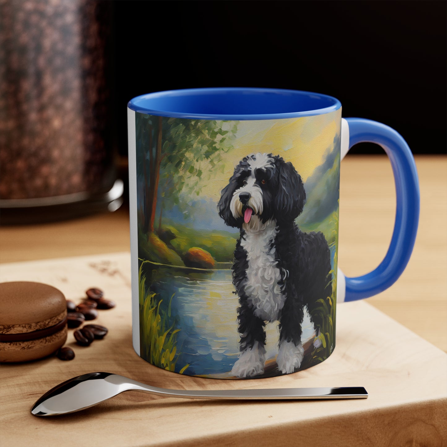 Cheerful Portuguese Water Dog Ceramic Mug