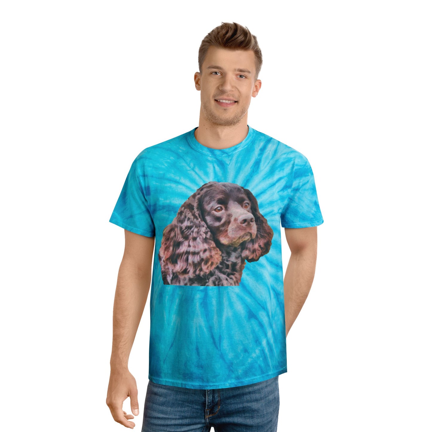 American Water Spaniel Unisex Cotton Tie-Dye Tee, Cyclone