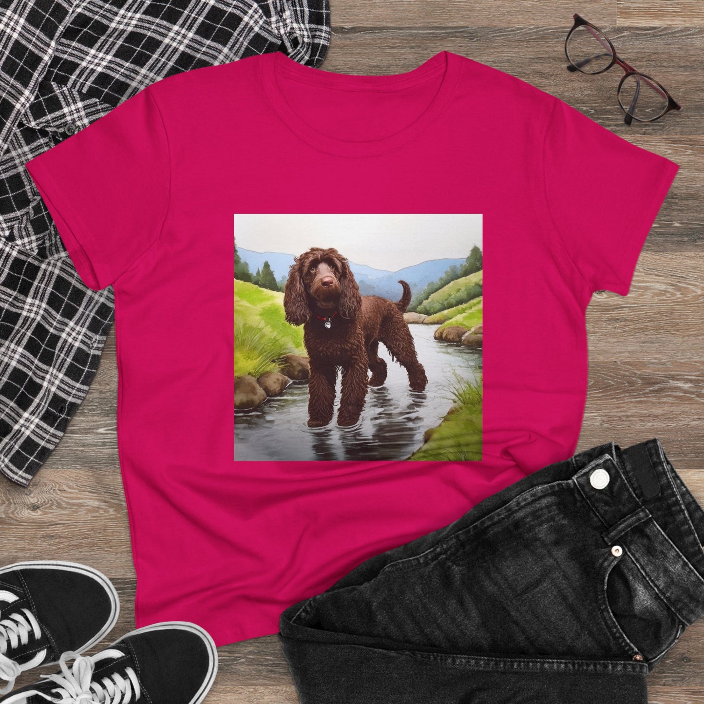 Irish Water Spaniel Women's Midweight Cotton Tee