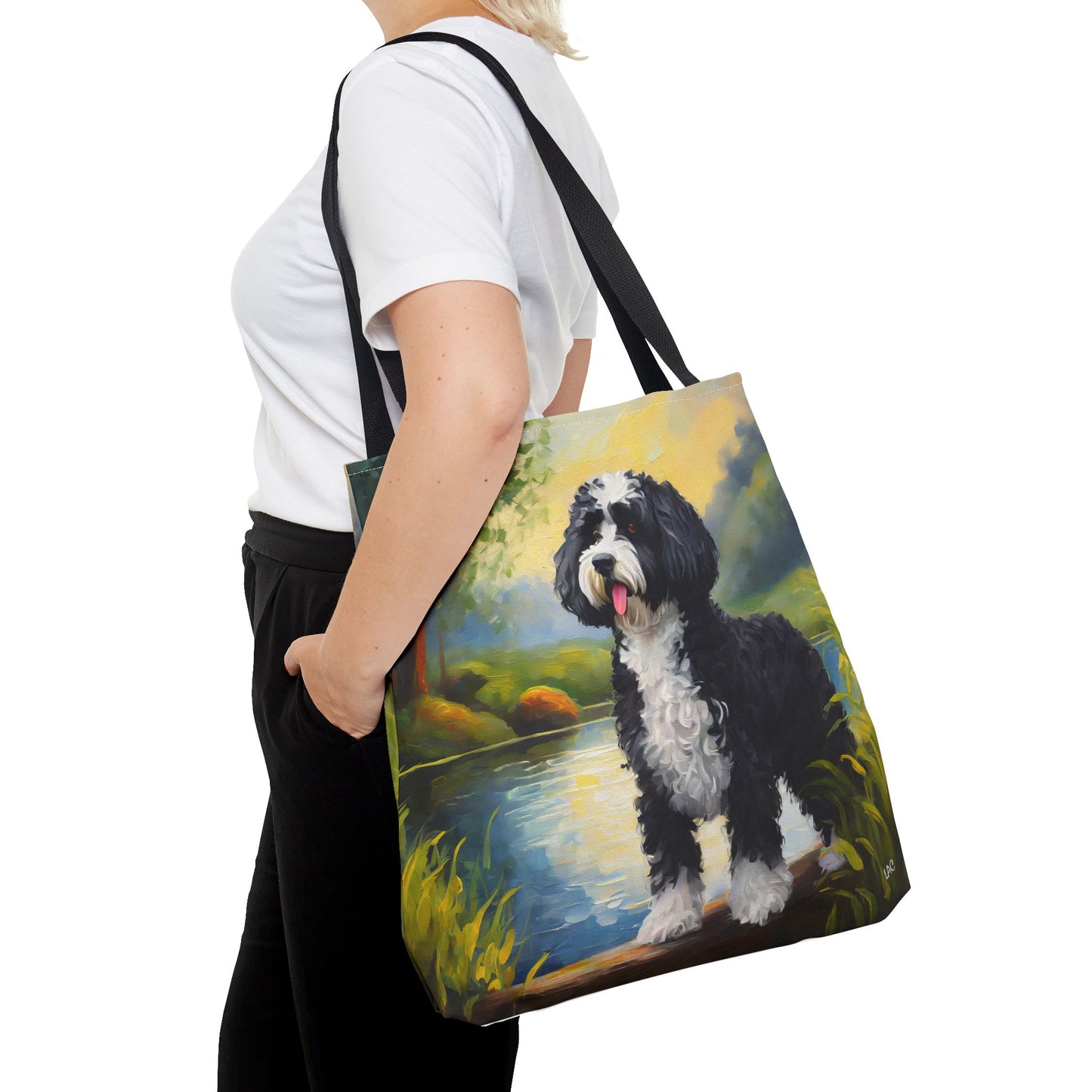 Portuguese Water Dog Polyester Tote Bag (AOP)