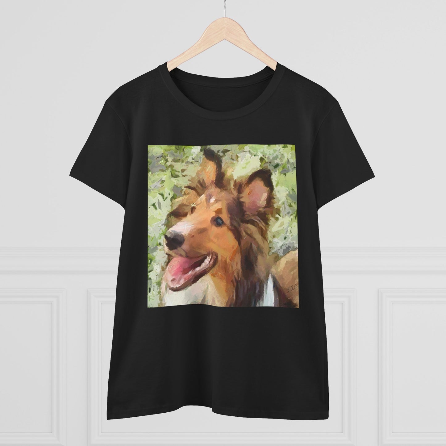 Sheltie - Shetland Sheep Dog 'Sheltie Mae' Women's Midweight Cotton Tee