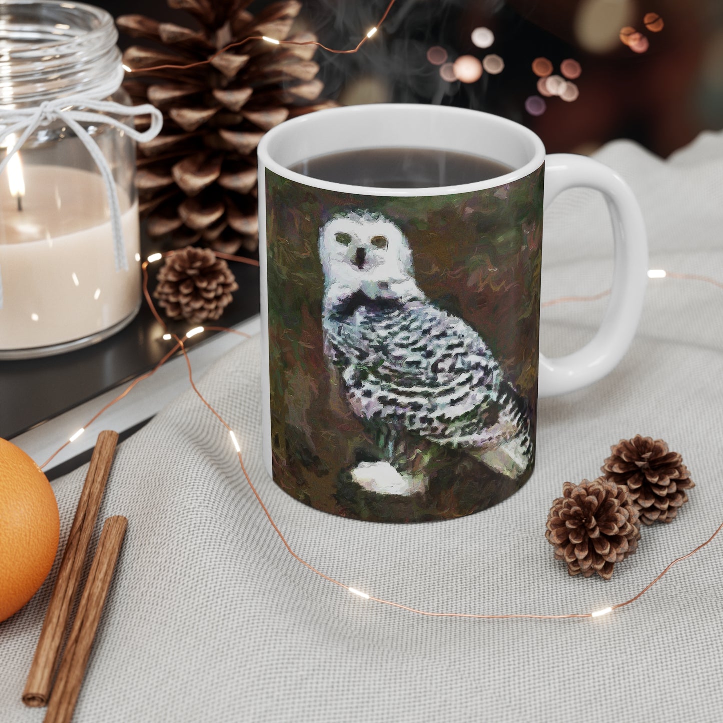 Snowy White Owl - Ceramic Mug 11oz