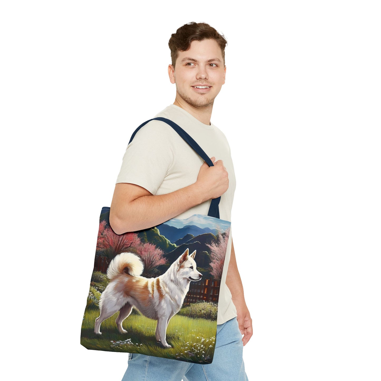 Kishu Ken Polyester Tote Bag - Adventure Awaits!