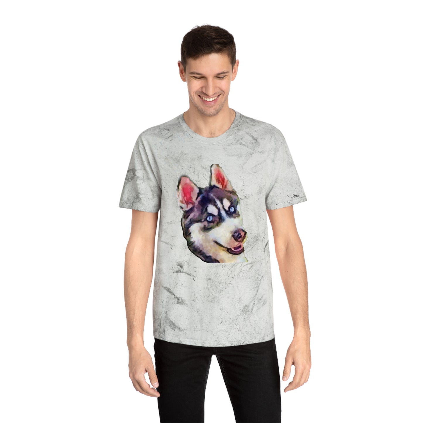 Siberian Husky 'Iditarod' Unisex Cotton Color Blast T-Shirt
