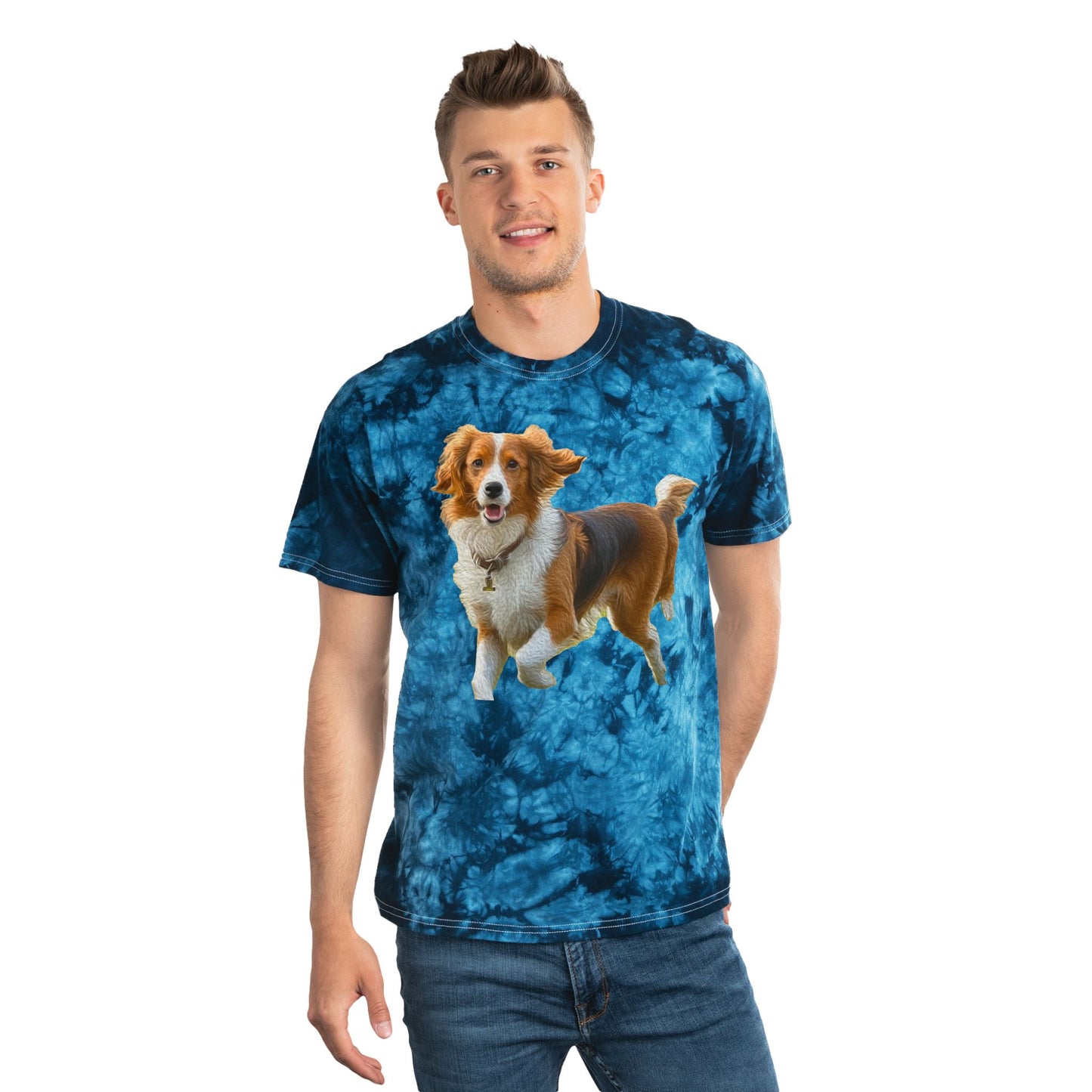 Nederlandse Kooikerhondje - Tie-Dye Tee, Crystal