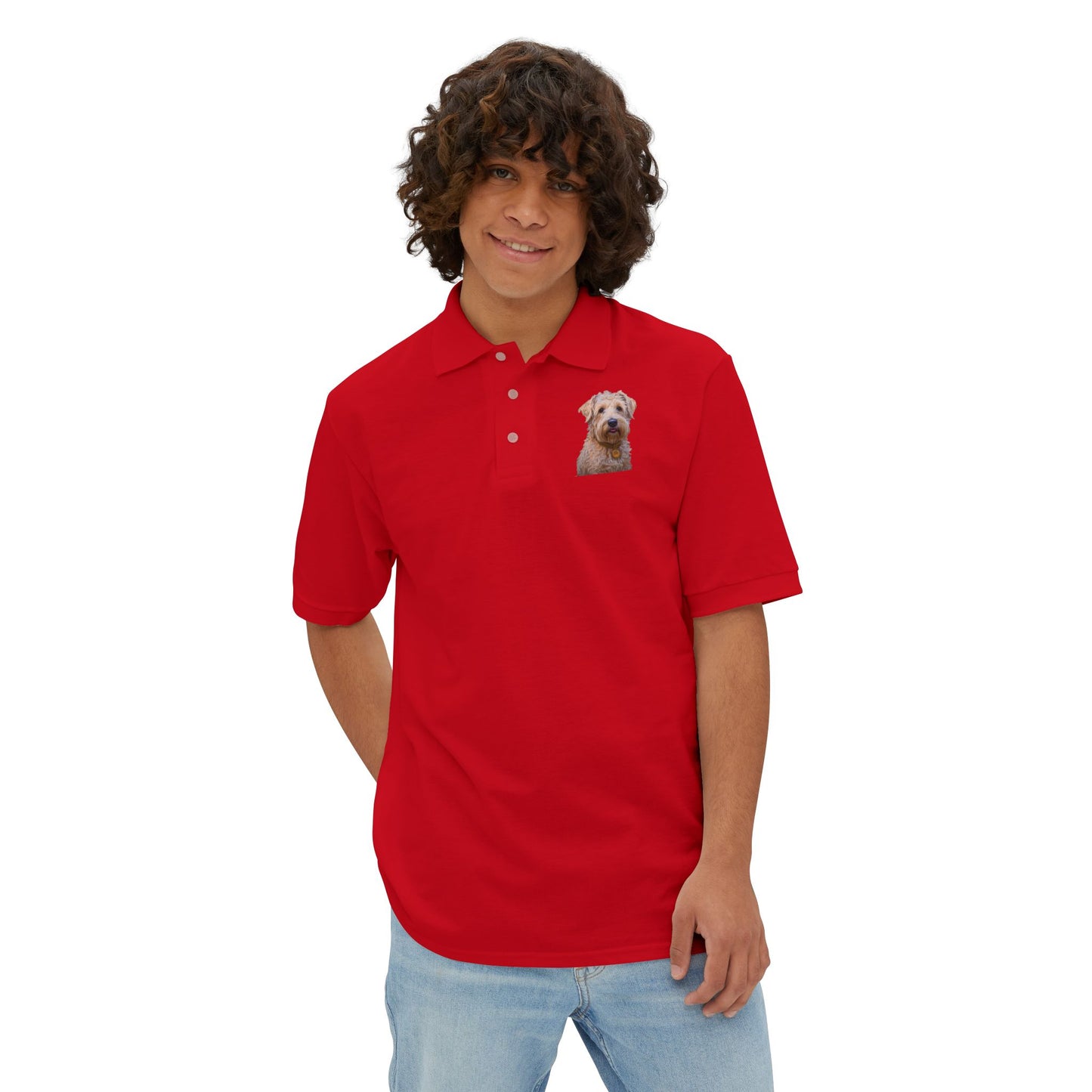 Soft Coated Wheaten Terrier Men's Piqué Polo Shirt