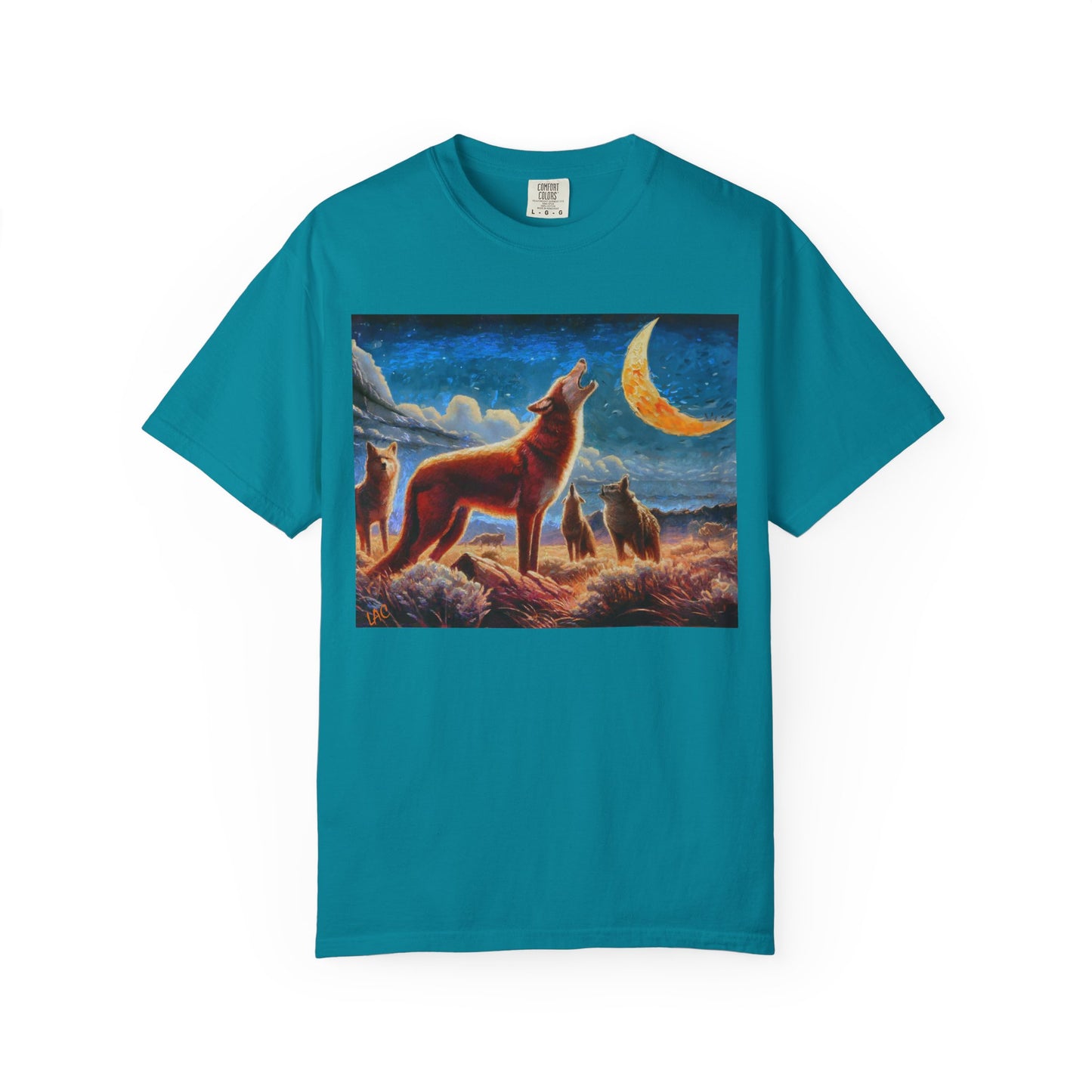 Coyotes under Moonlight Unisex Relaxed Fit Garment-Dyed T-shirt