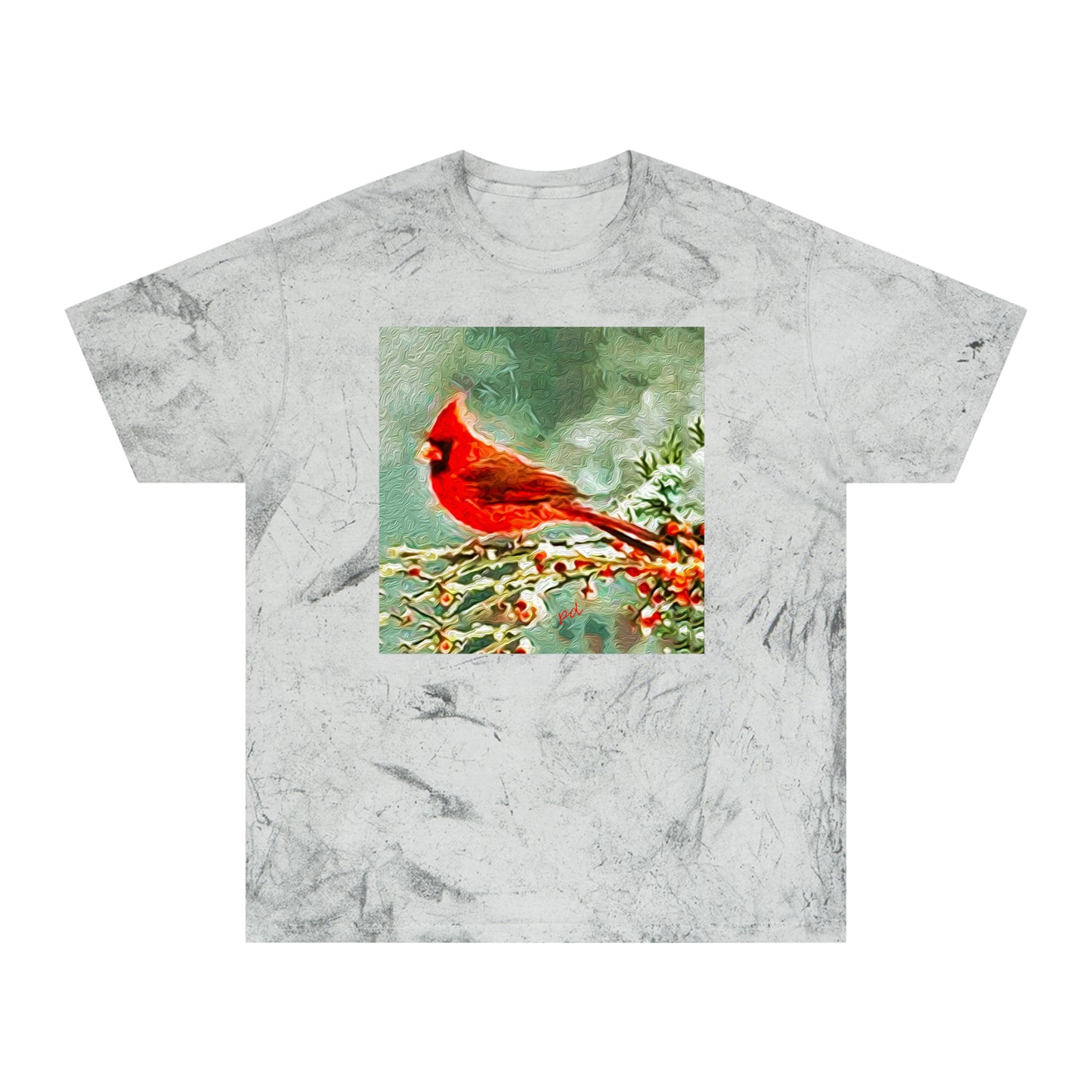 Winter Cardinal -- Unisex Cotton - Color Blast T-Shirt
