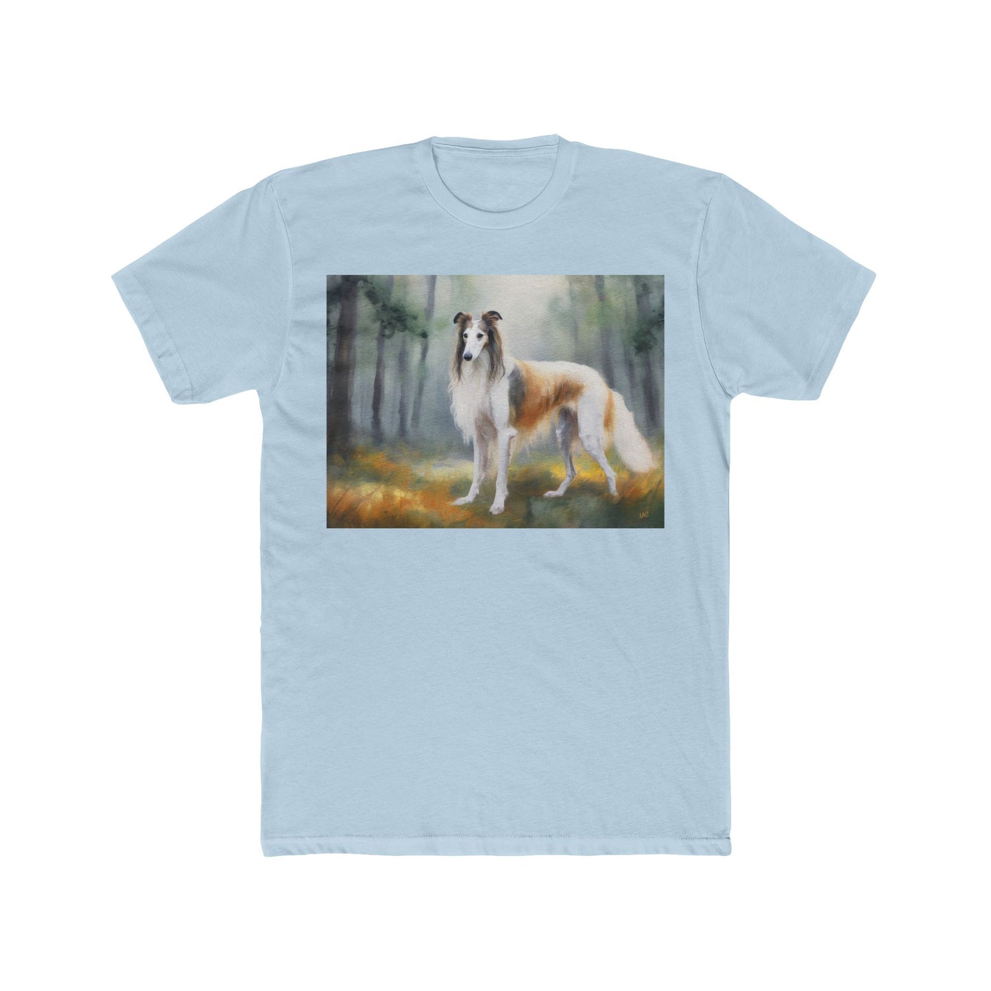 Borzoi 'Russian Wolfhound' Men's Fitted Cotton Crew Tee