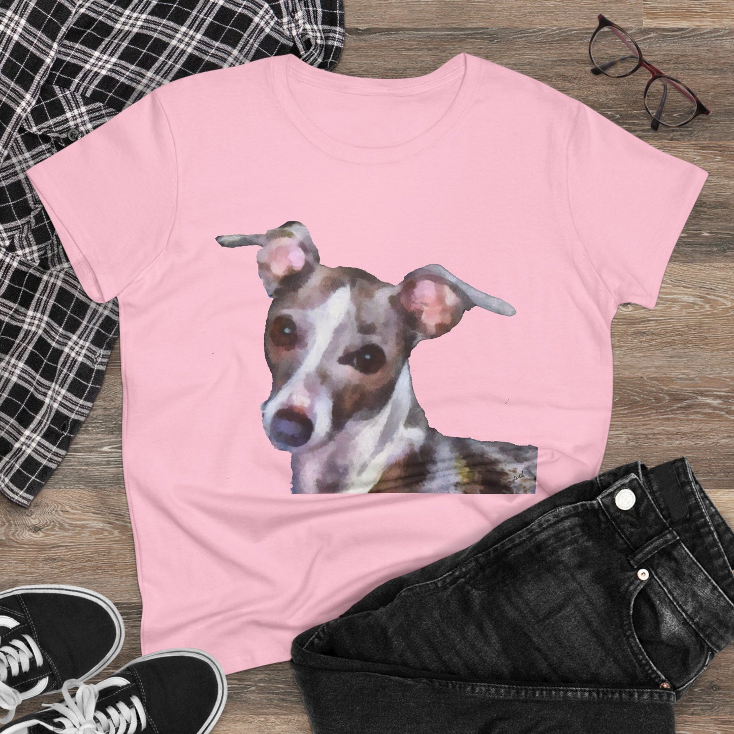 Italian Greyhound 'Lilly' Women's Midweight Cotton Tee