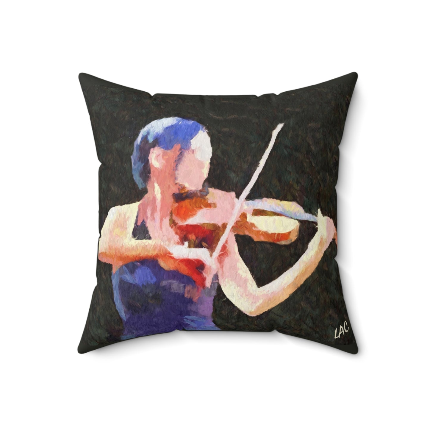 Violin 'The Bowist' Spun Polyester Throw Pillow