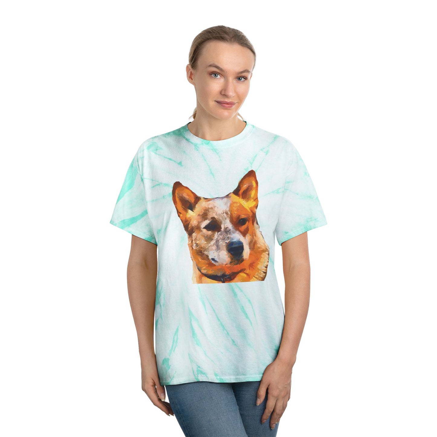 Australian Cattle Dog - Red Heeler Unisex Cotton Tie-Dye Tee, Cyclone