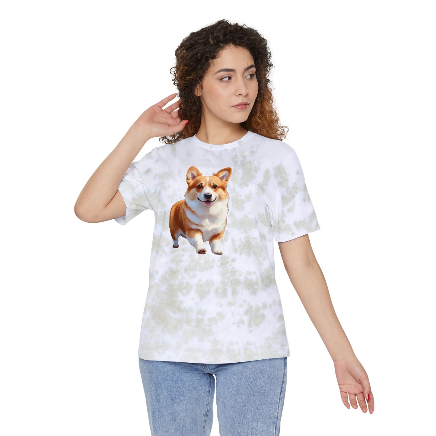 Welsh Corgi Puppy - Unisex Fashion Tie-Dyed T-Shirt