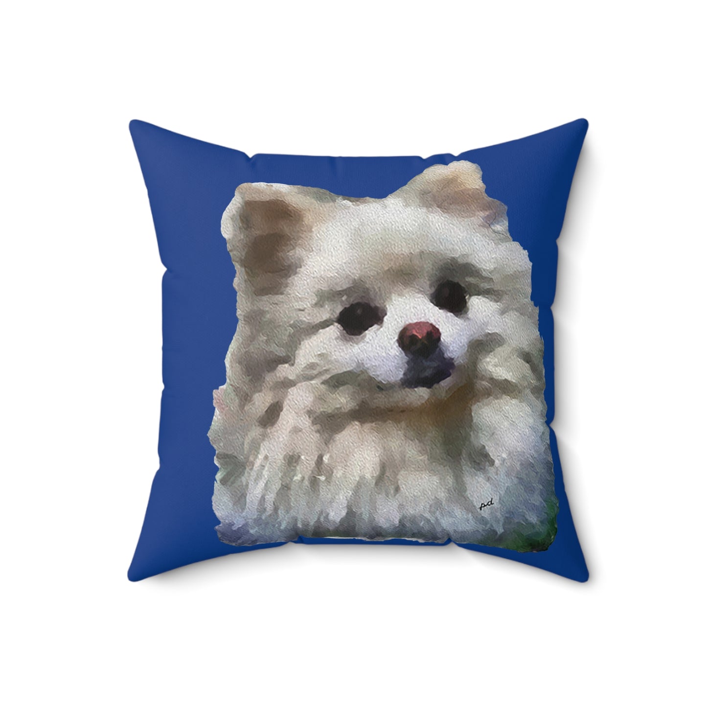 Pomeranian 'Snowball' - Spun Polyester Throw Pillow