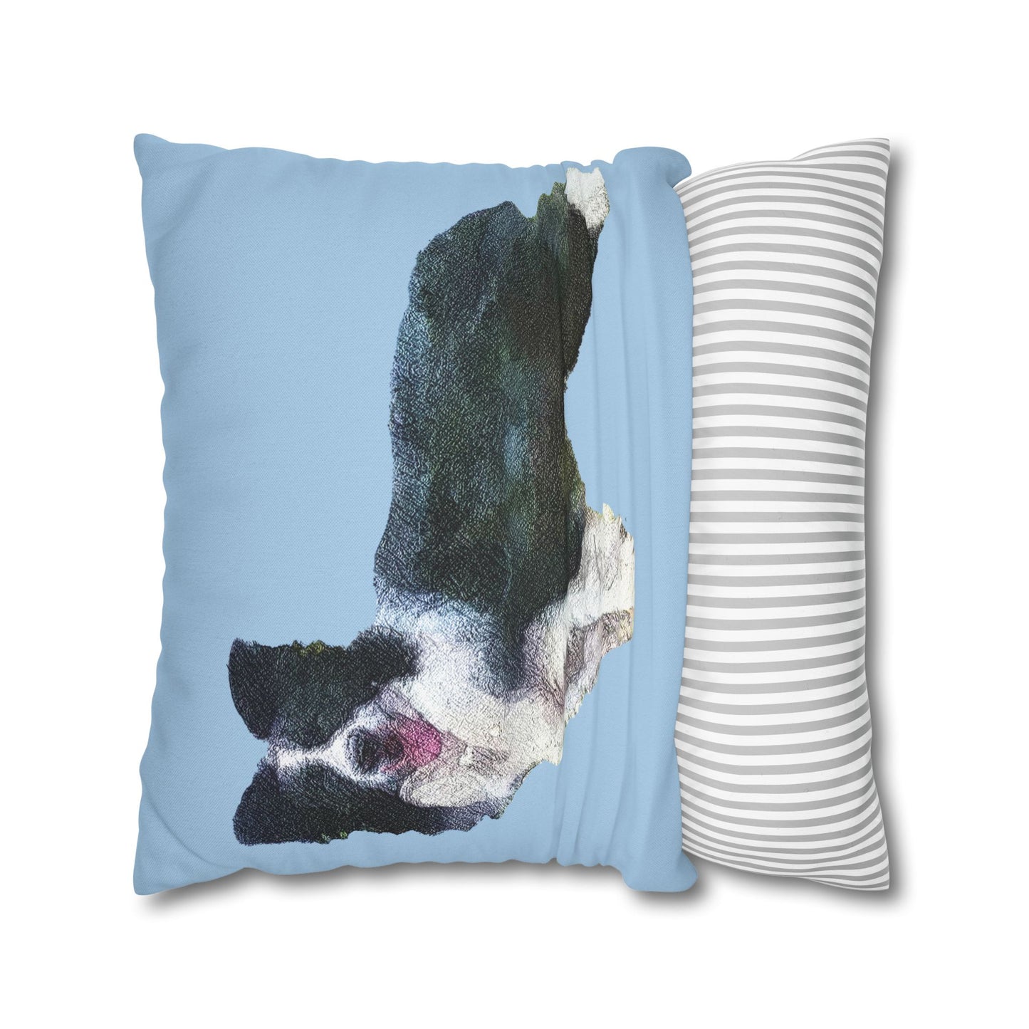 Border Collie '#1' Spun Polyester Throw Pillow