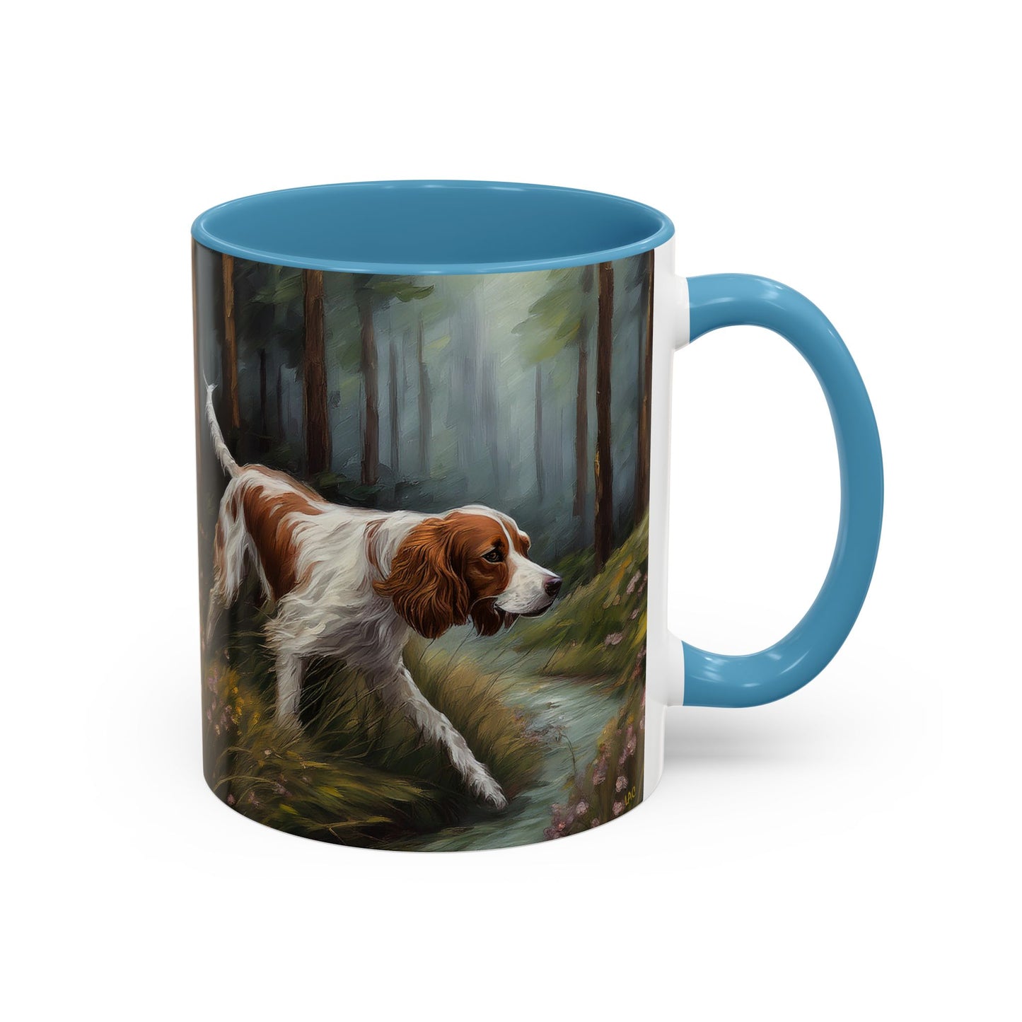 Irish Red & White Setter - Ceramic Accent Coffee Mug in Two Sizes