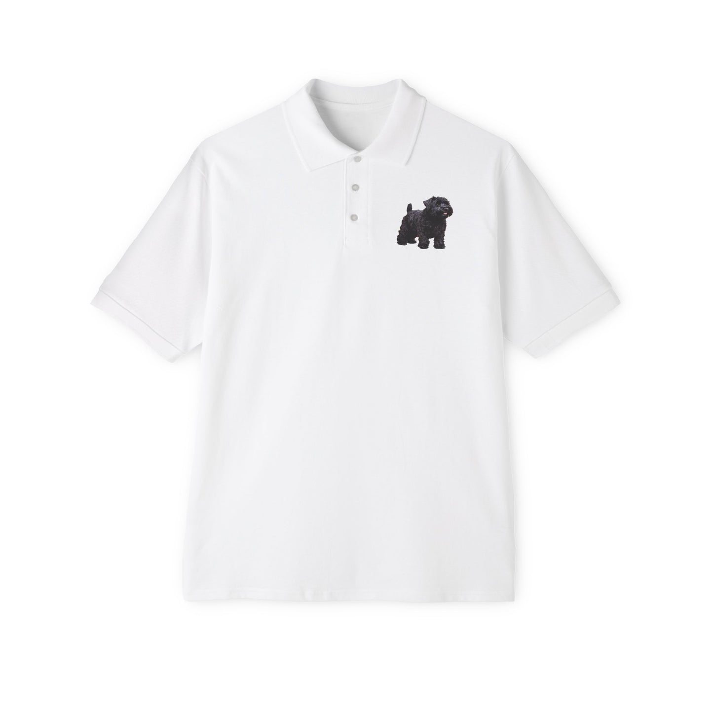 Black Russian Terrier Puppy Men's Piqué Polo Shirt