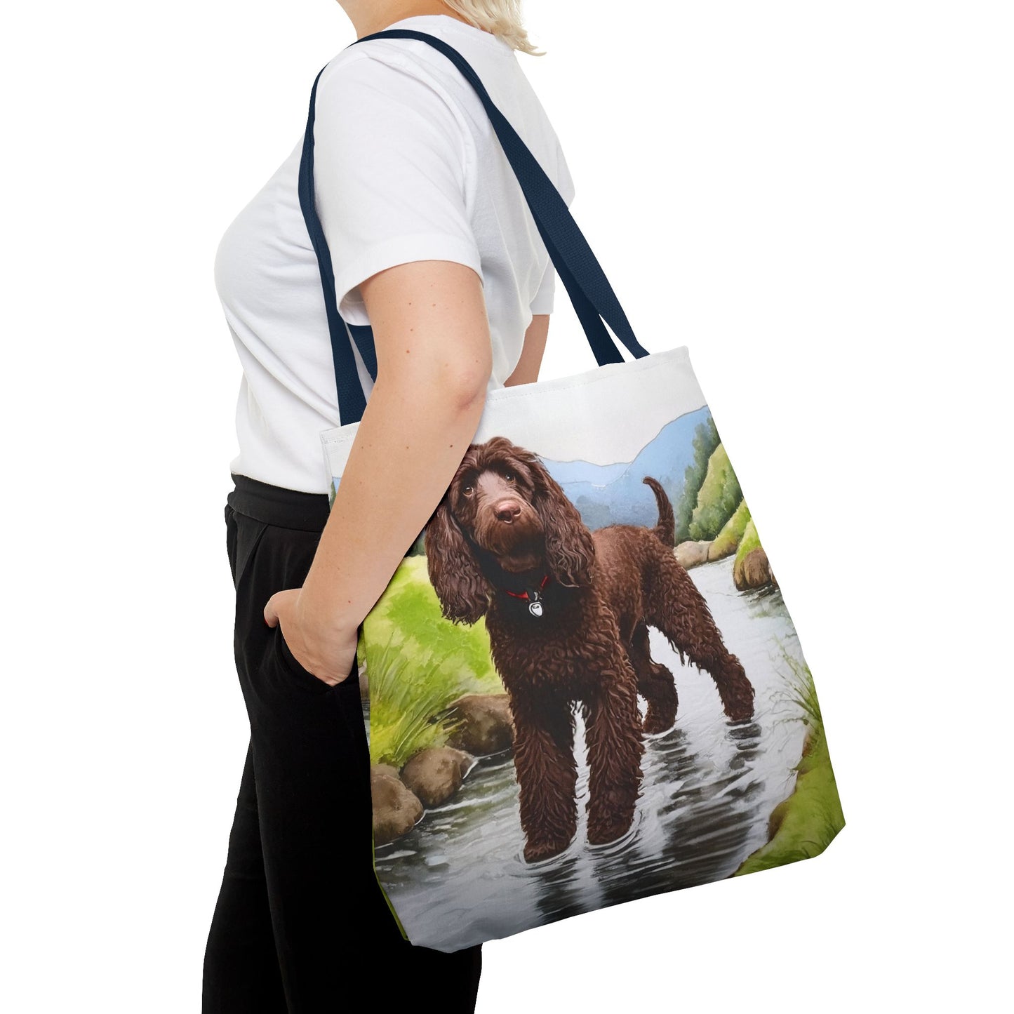 Irish Water Spaniel Polyester Tote Bag (AOP)