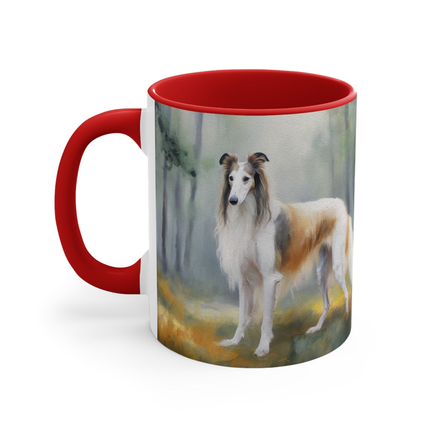 Elegant Borzoi 'Russian Wolfhound' Accent Mug with Artistic Flair