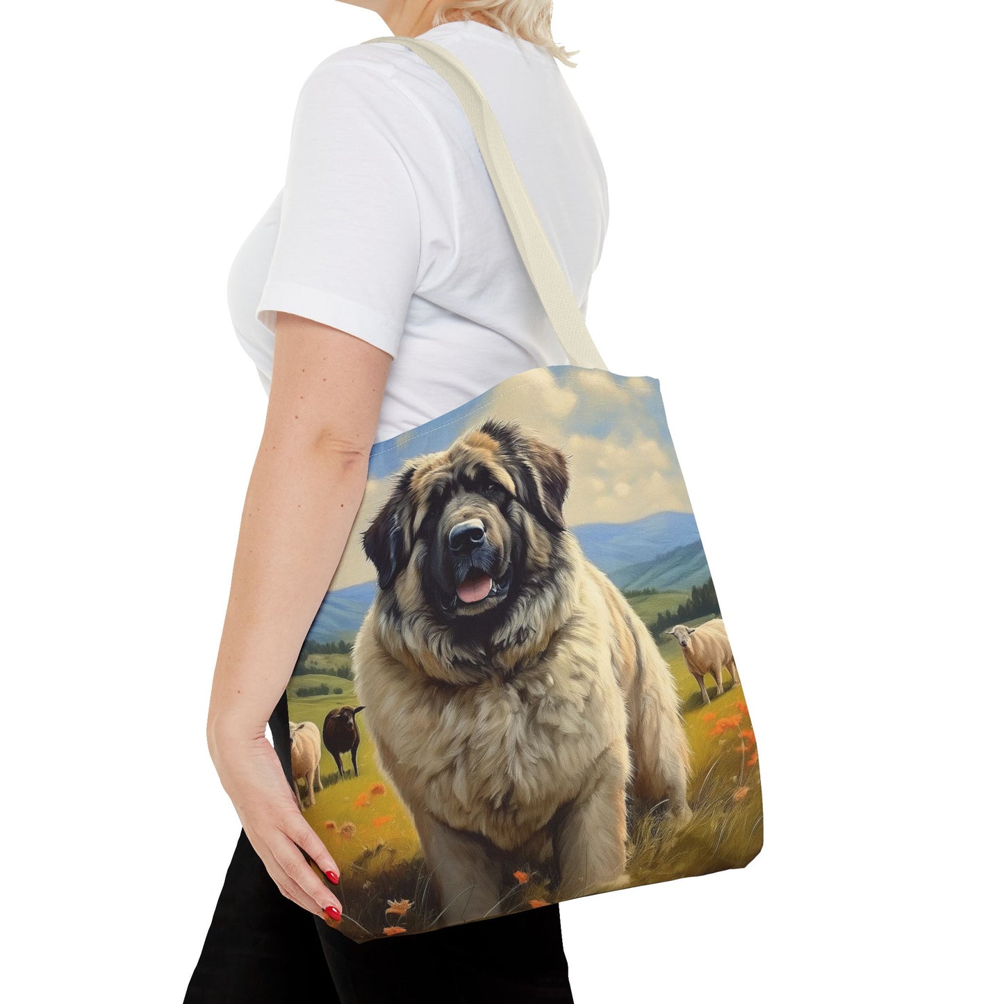 Caucasian Shepherd Dog Polyester Tote Bag (AOP)