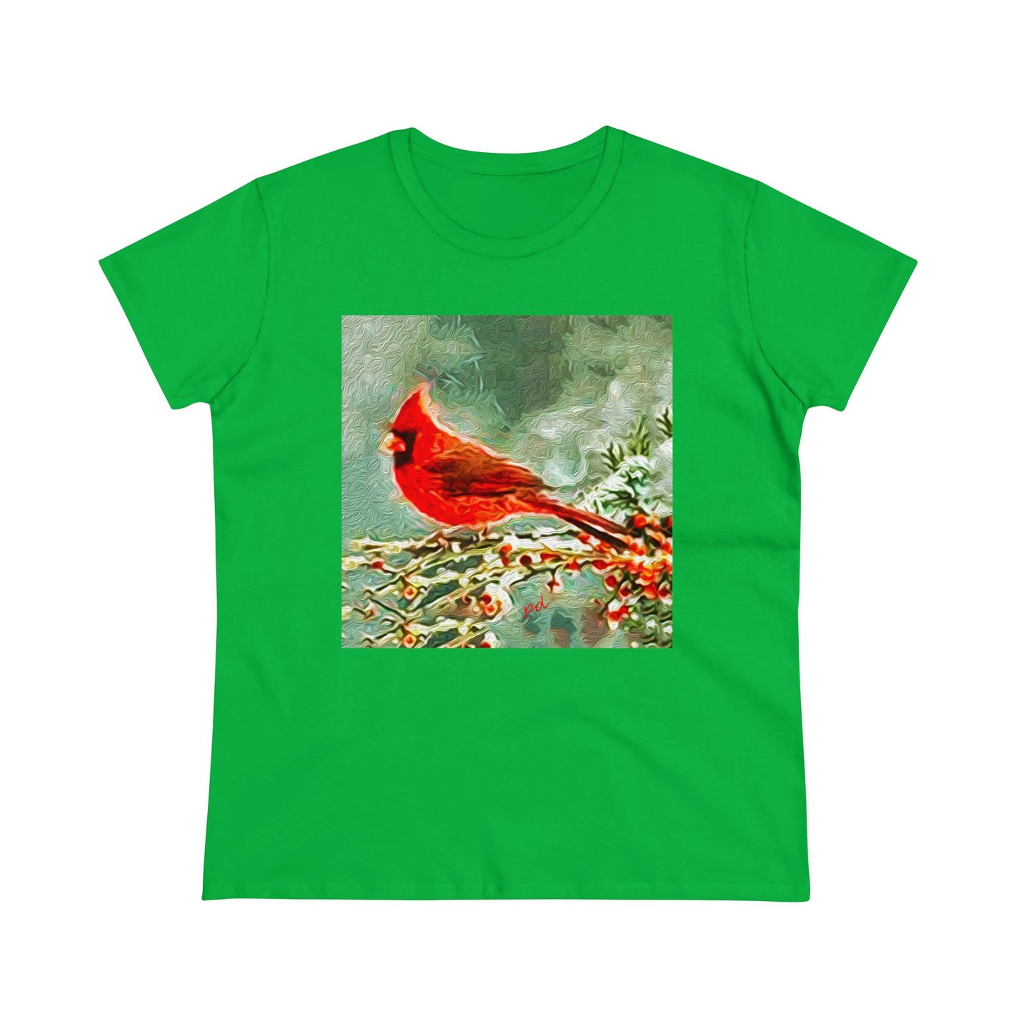 Winter Cardinal -- Women's Midweight Cotton Tee
