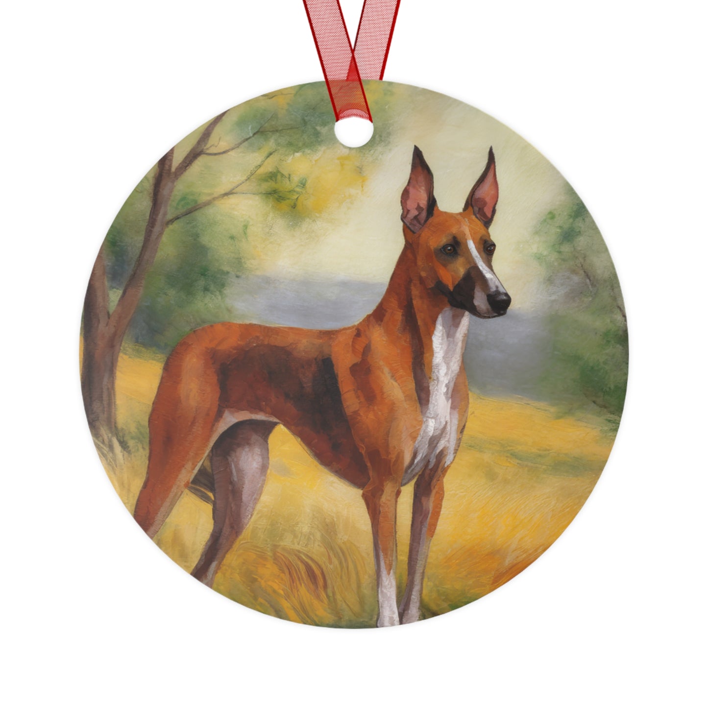 Azawakha - Enchanting Christmas Tree Metal Ornaments