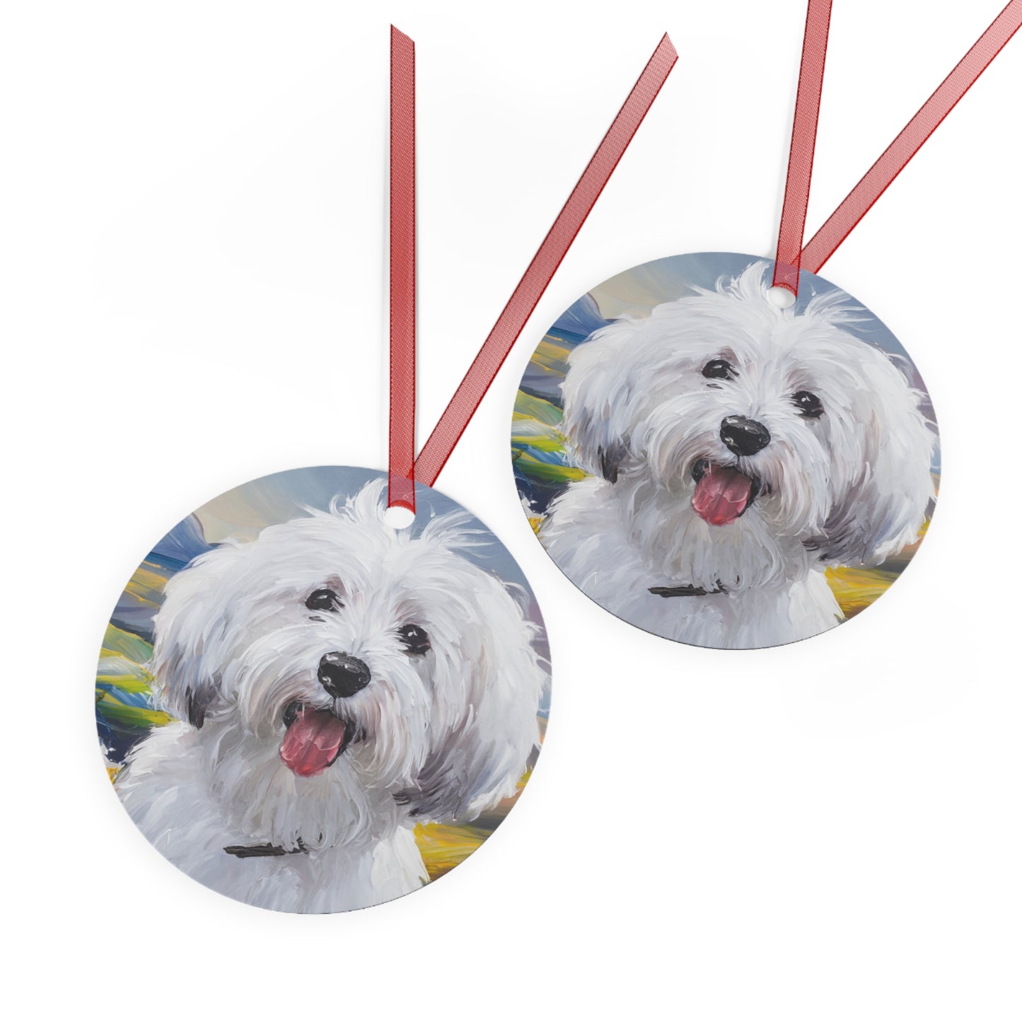 Coton de Tulear Delightful Metal Ornaments