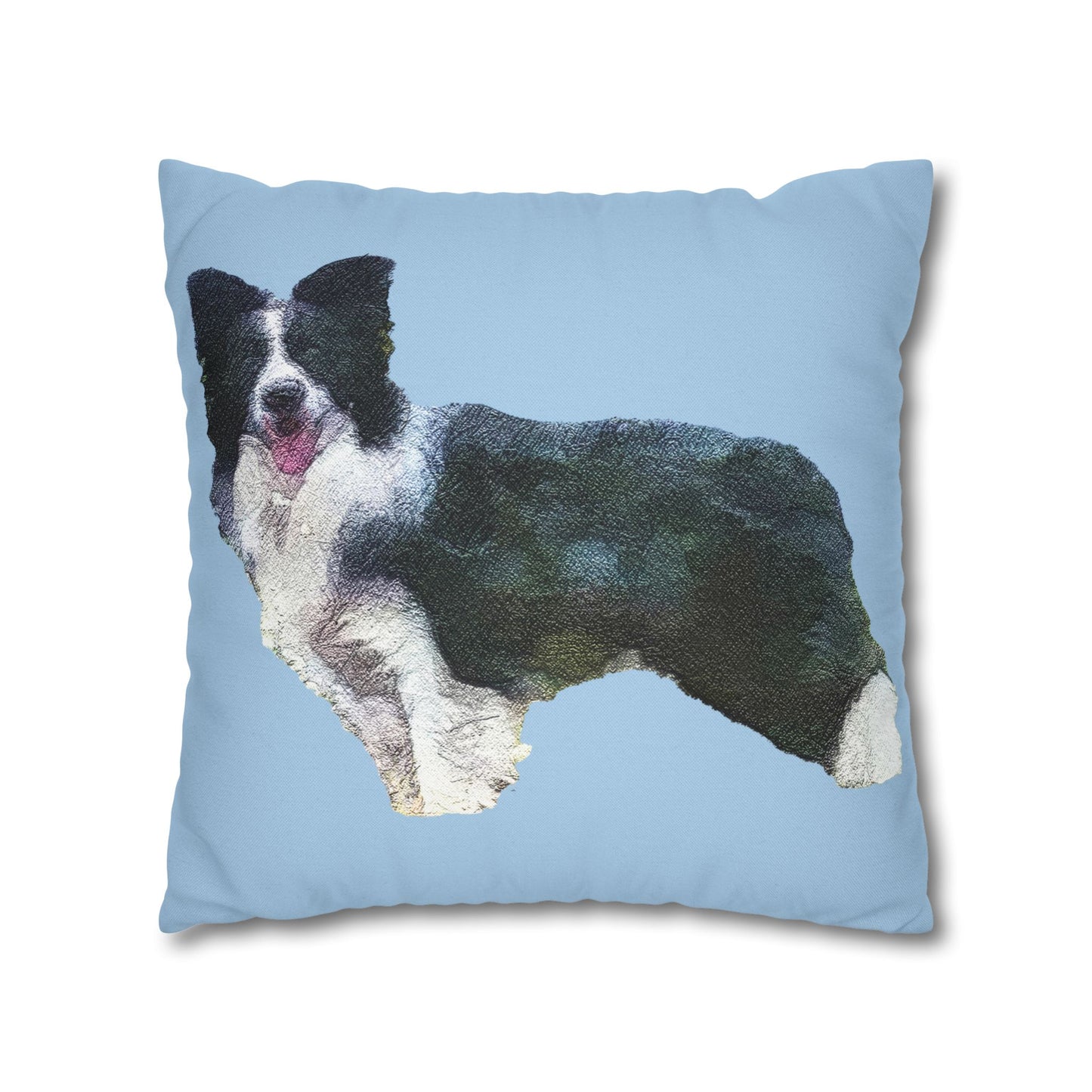 Border Collie '#1' Spun Polyester Throw Pillow