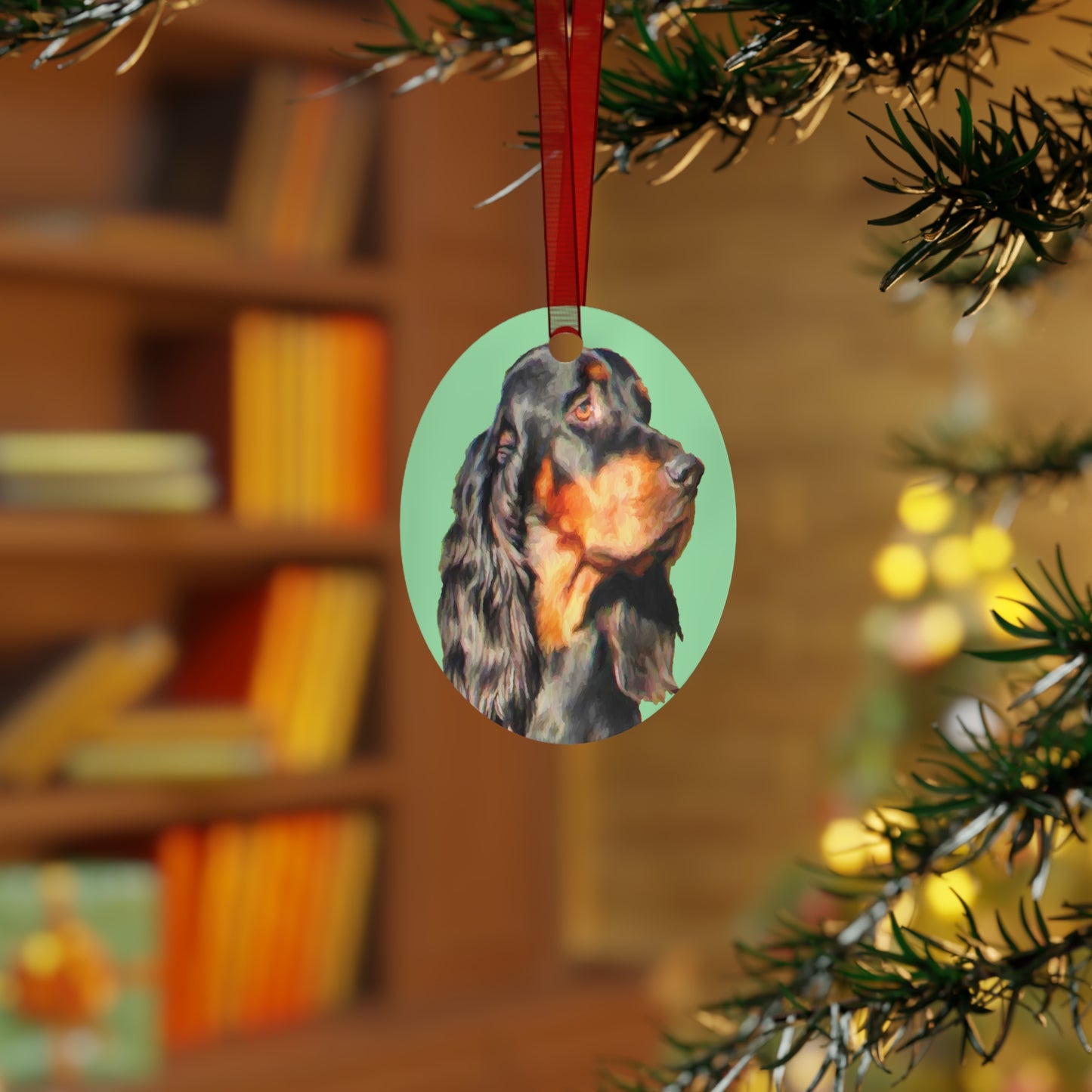 Gordon Setter 'Angus' Metal Ornaments