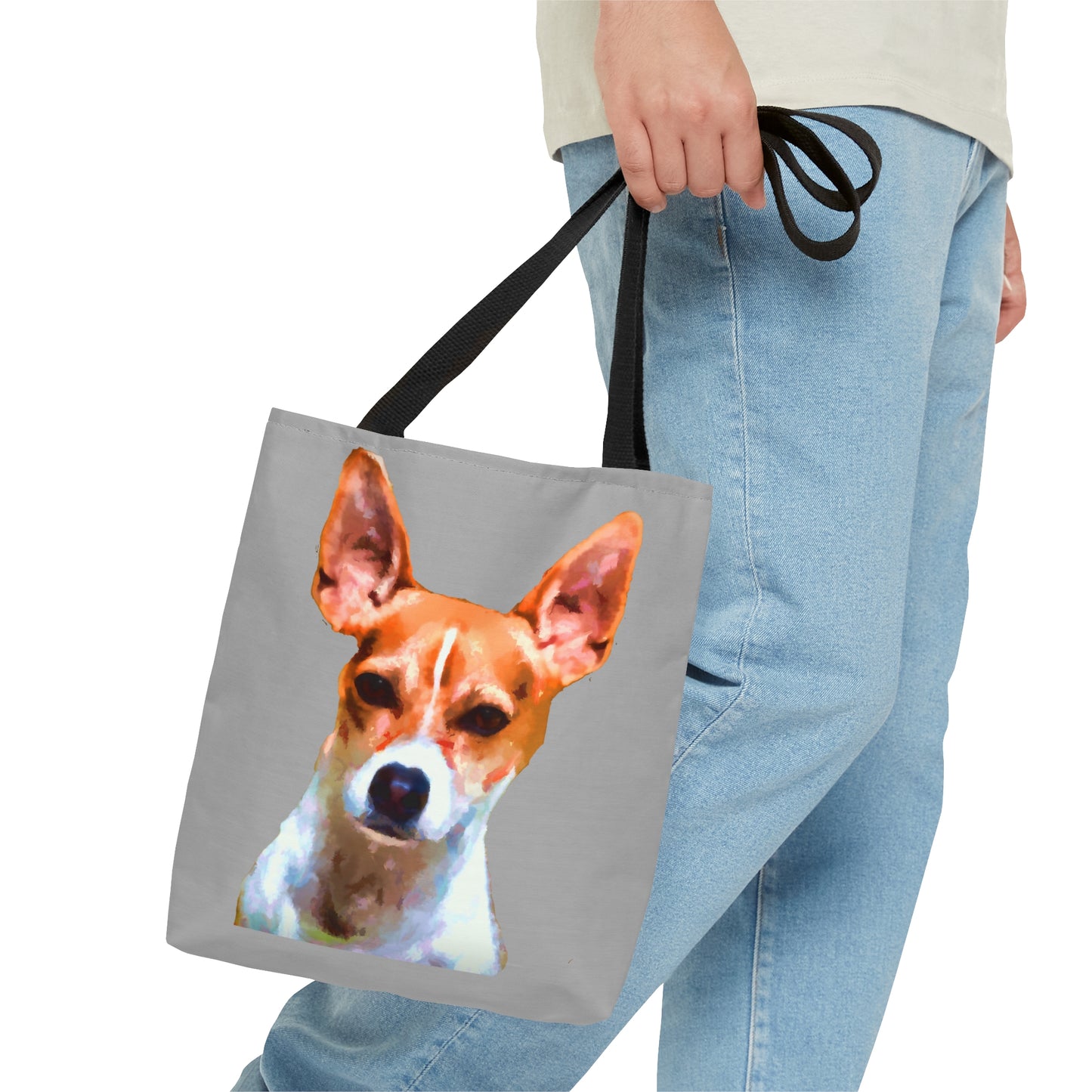 Chic Rat Terrier Polyester Tote Bag
