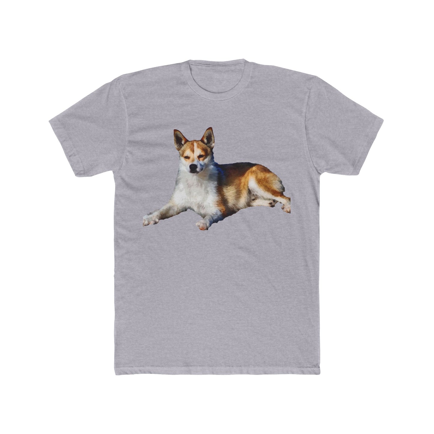 Norwegian Lundehund Men's Fitted Cotton Crew Tee
