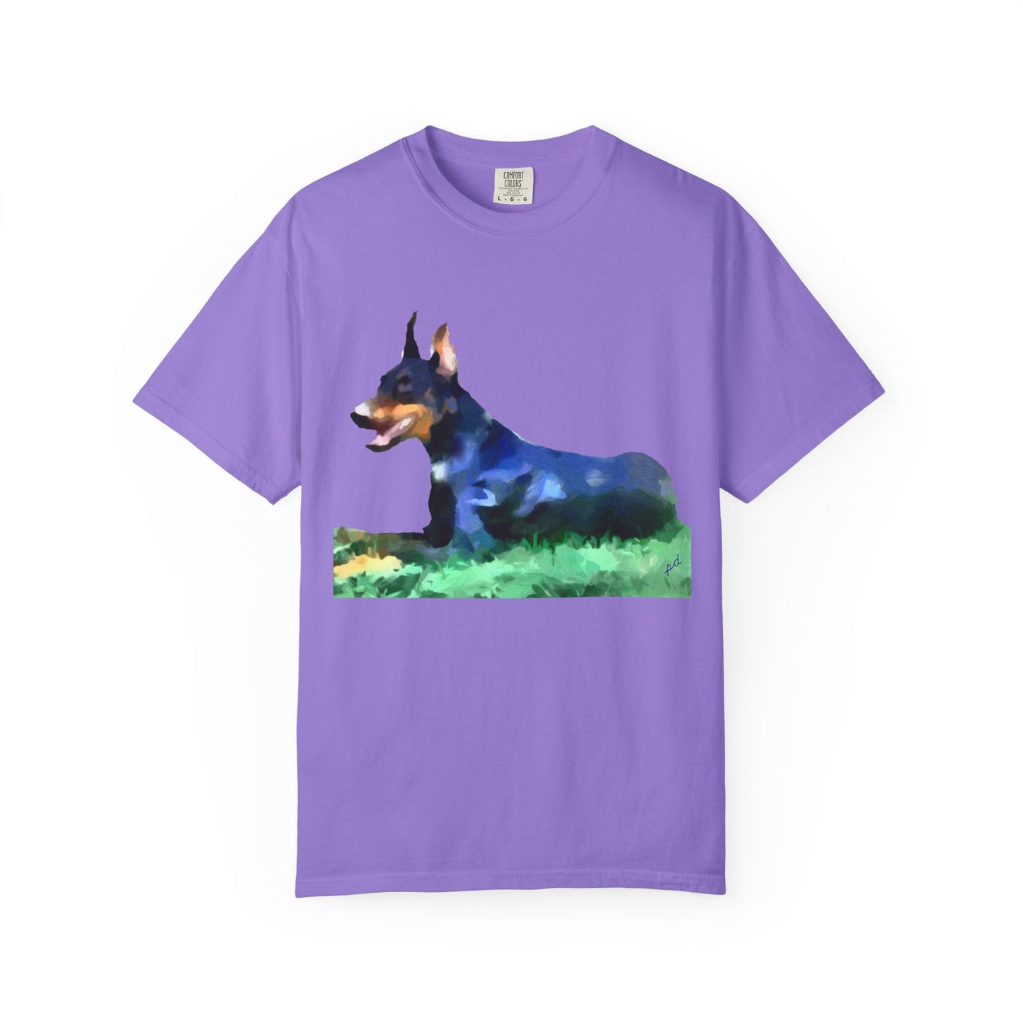 Doberman Pinscher 'Lina' Unisex Relaxed Fit Garment-Dyed T-shirt